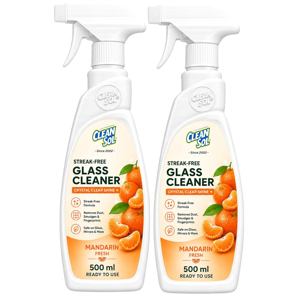 Cleansol Orange Glass Cleaner 500 ml spray pack of 2