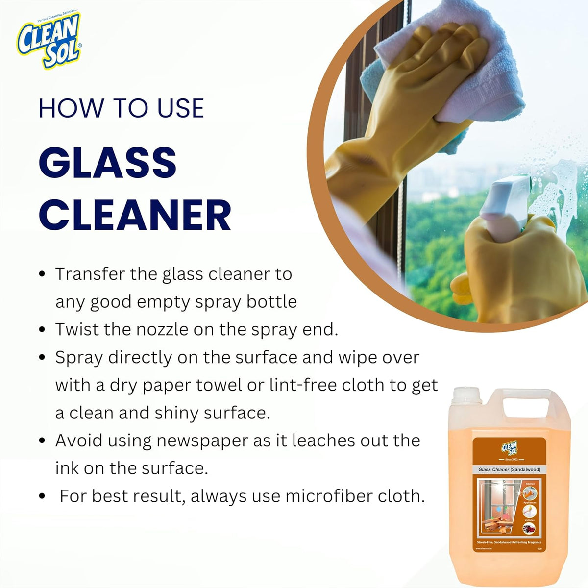 Cleansol Glass Cleaner Refill – Sandalwood