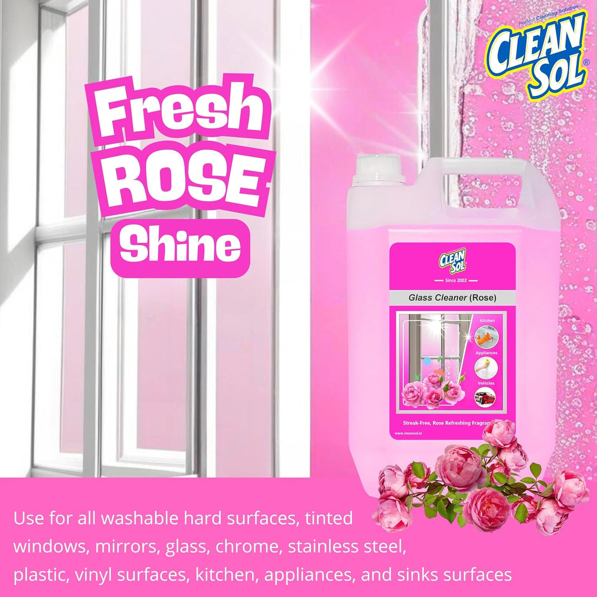 Cleansol Glass Cleaner Refill – Rose