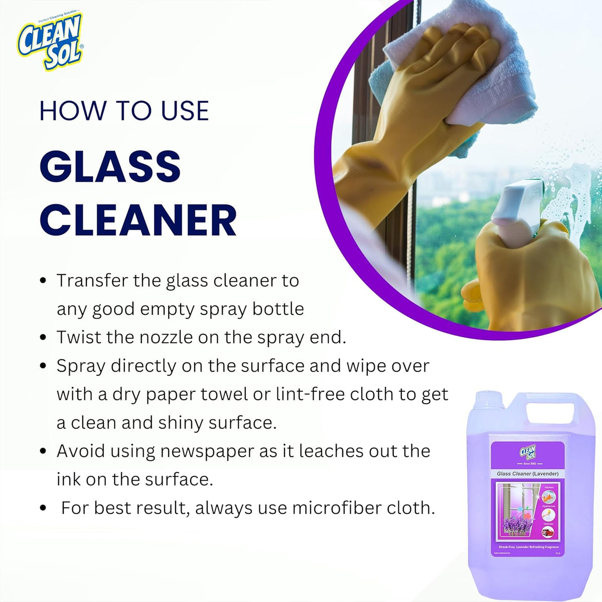 Cleansol Glass Cleaner Refill – Lavender