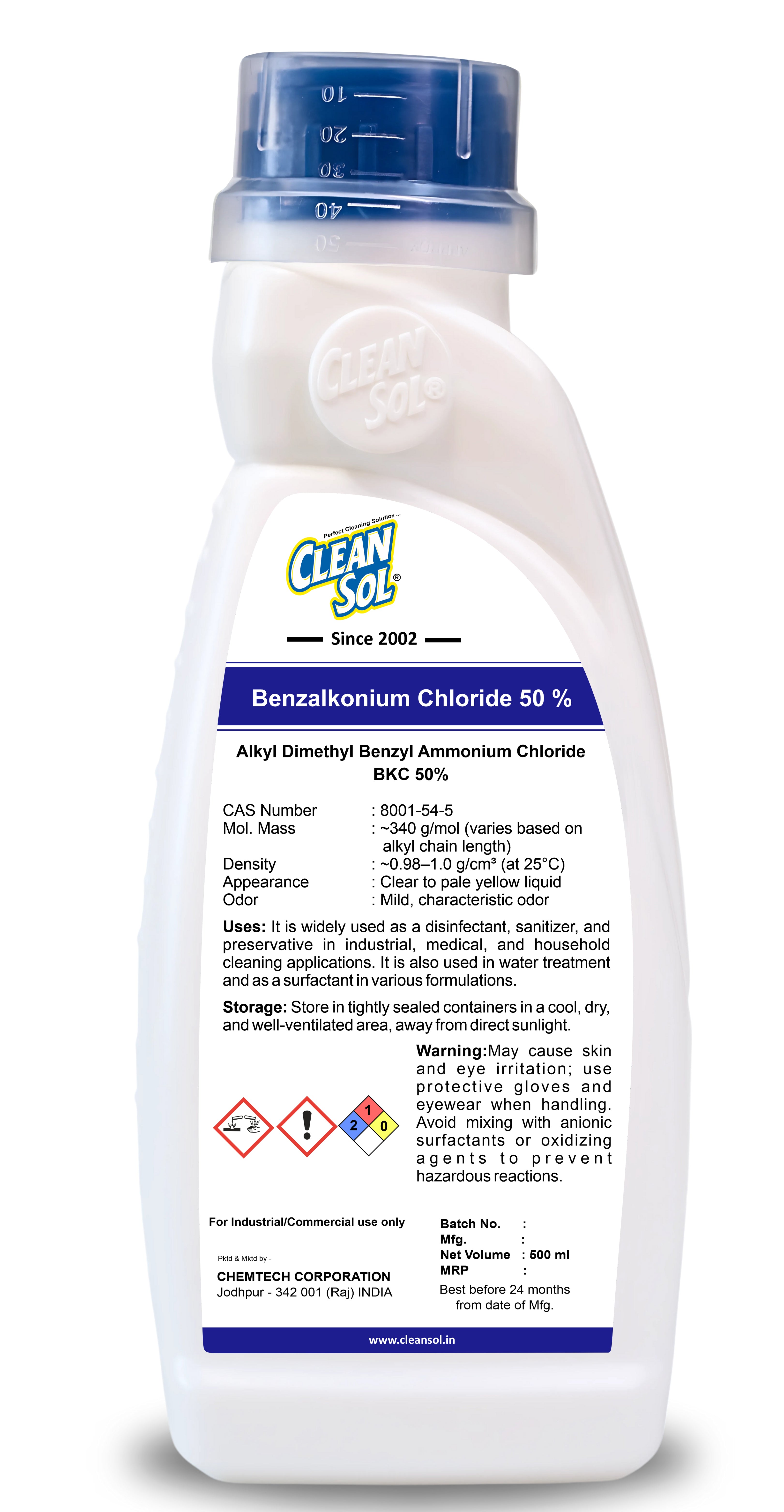 Cleansol Benzalkonium Chloride- (BKC 50%)
