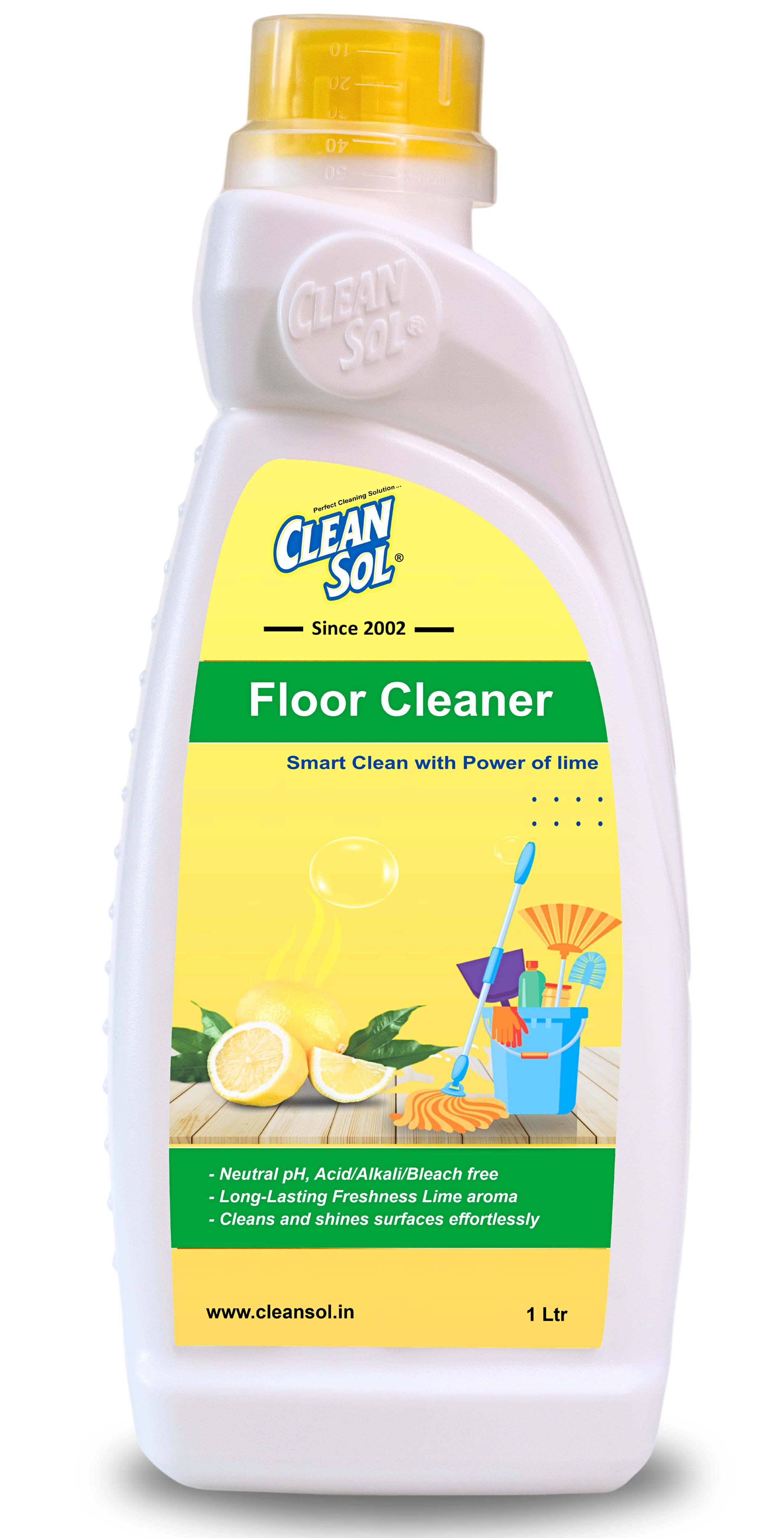Cleansol Floor Cleaning Liquid | All-Purpose Cleaner & Disinfectant with Lime Power & Refreshing Scent | Suitable for All Floor Types |