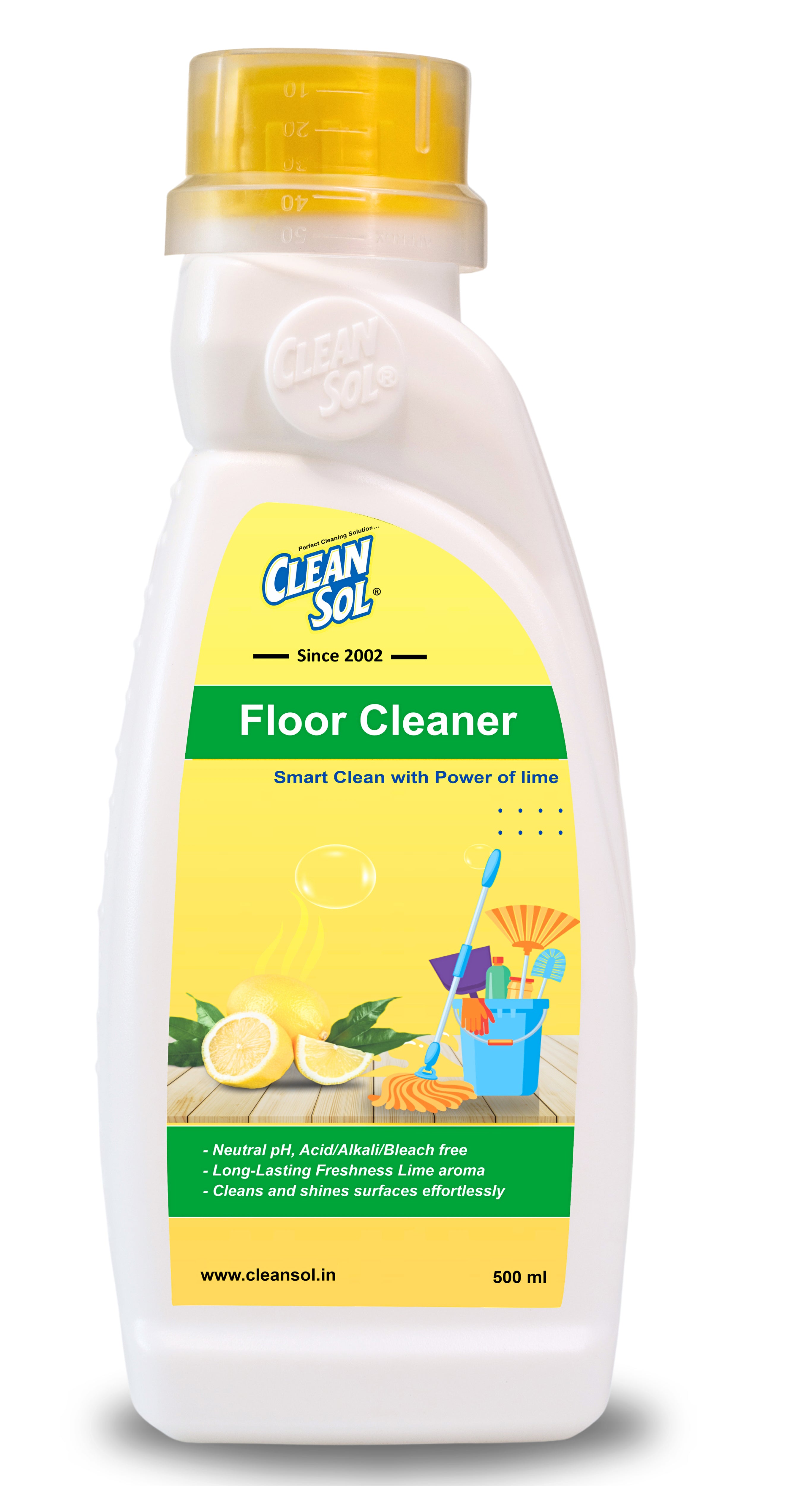 Cleansol Floor Cleaning Liquid | All-Purpose Cleaner & Disinfectant with Lime Power & Refreshing Scent | Suitable for All Floor Types |