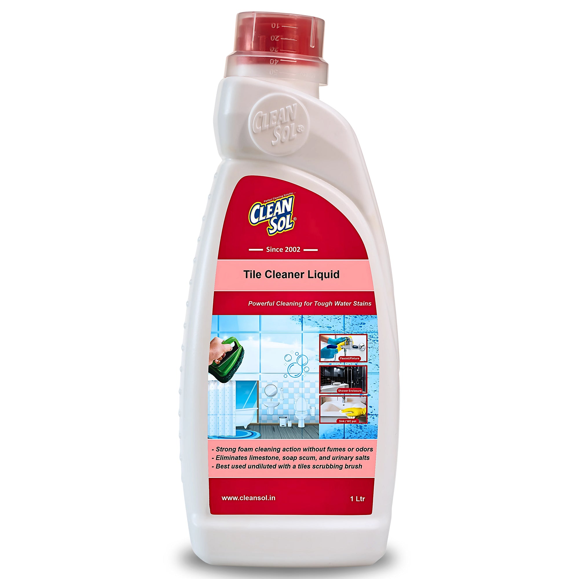 Cleansol Tile Cleaner Liquid | Eco-Friendly, Biodegradable Formula for Removing Hard Water Deposits, Rust, and Stains | Heavy-Duty Cleaning for Bathrooms, Kitchens & Ceramic Surfaces