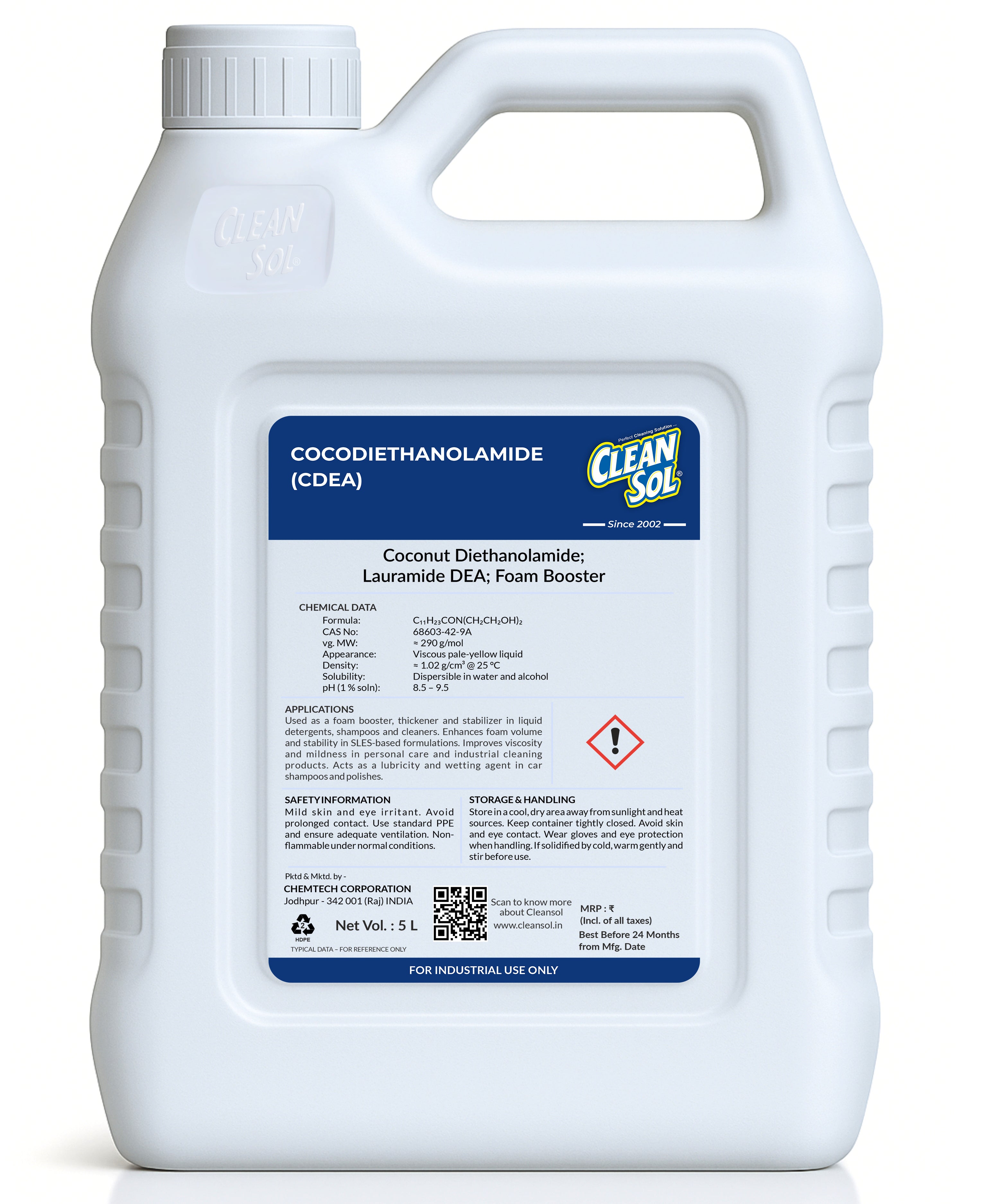 Cleansol Cocodiethanolamide (CDEA) | Nonionic surfactant & Foaming agent