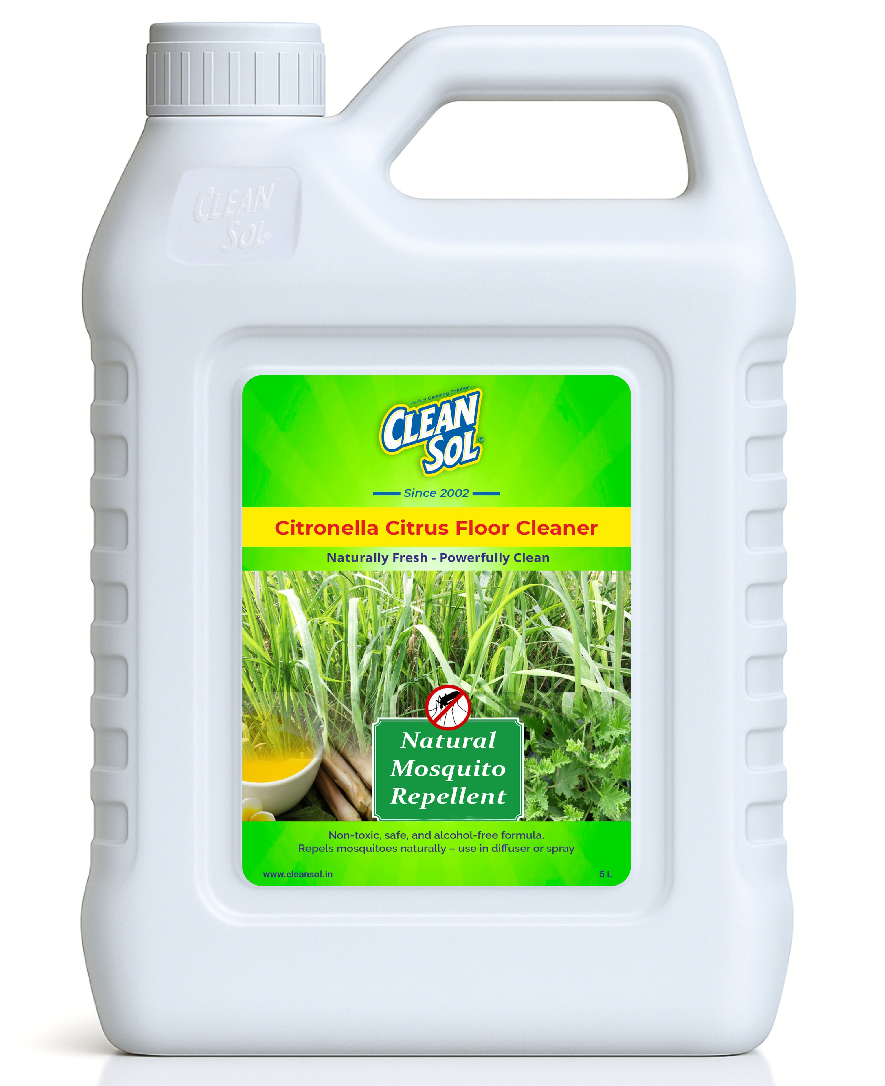 Cleansol Citronella Floor Cleaner | Eco-Friendly, Biodegradable & Non-Toxic Cleaner for All Floor Types | Natural Mosquito Repellent & Long-Lasting Fragrance
