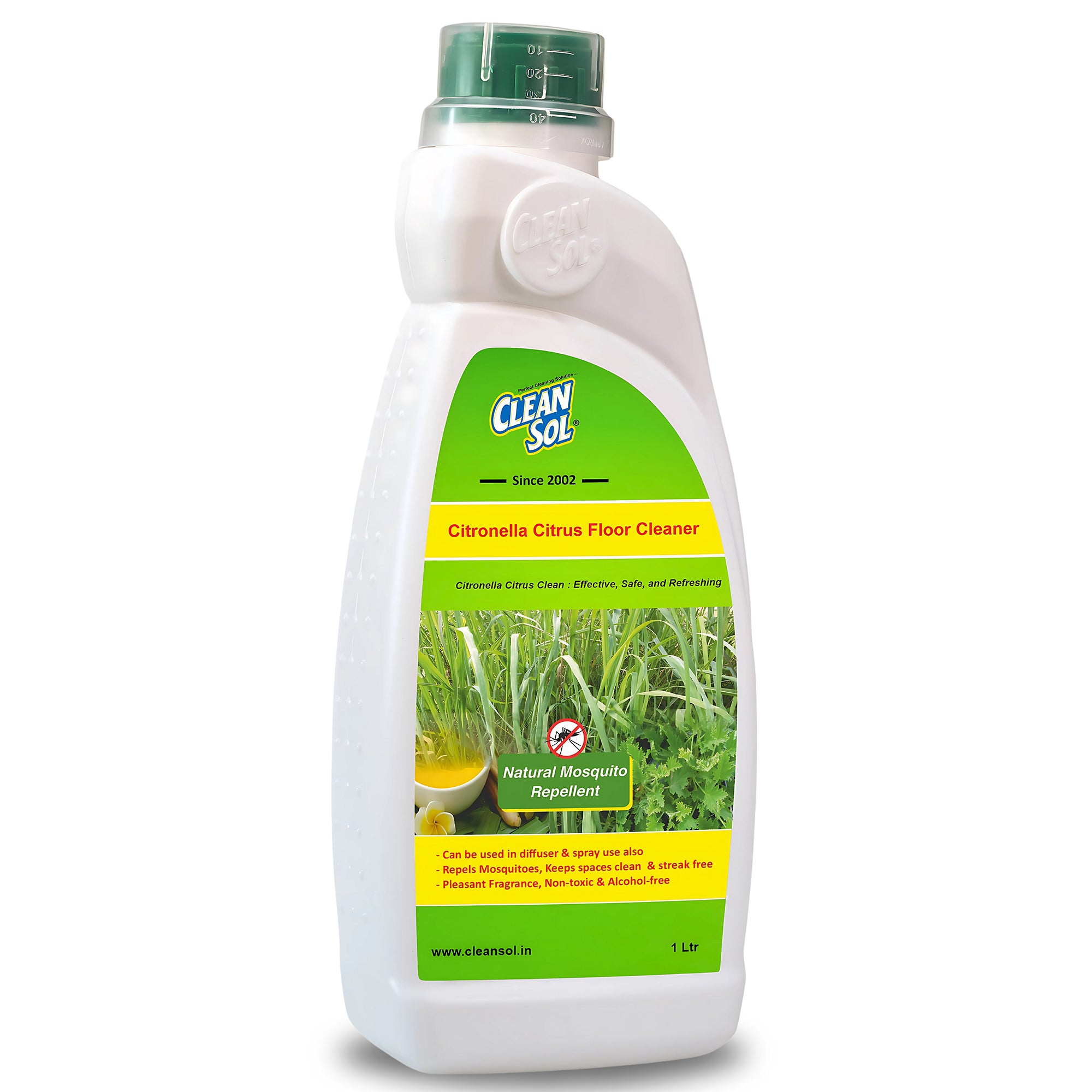 Cleansol Citronella Floor Cleaner | Eco-Friendly, Biodegradable & Non-Toxic Cleaner for All Floor Types | Natural Mosquito Repellent & Long-Lasting Fragrance