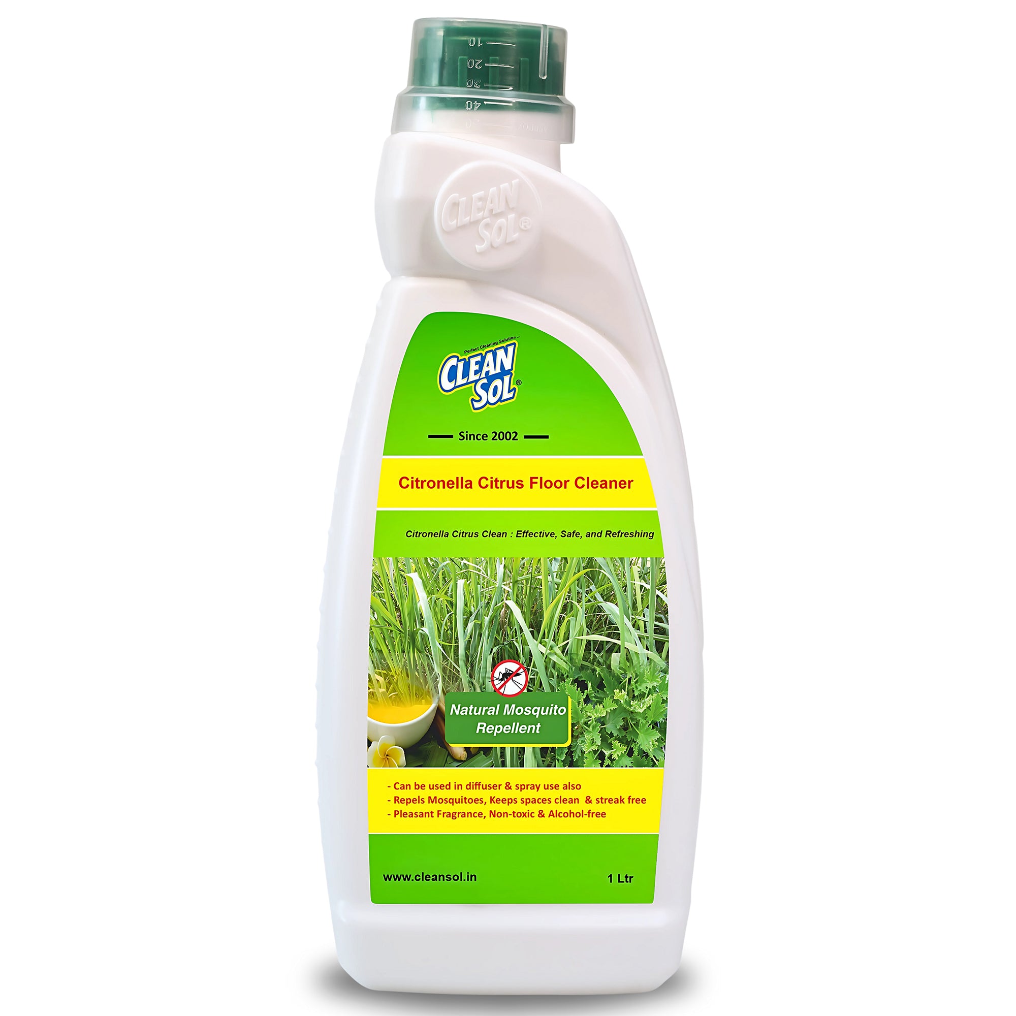 Cleansol Citronella Floor Cleaner | Eco-Friendly, Biodegradable & Non-Toxic Cleaner for All Floor Types | Natural Mosquito Repellent & Long-Lasting Fragrance