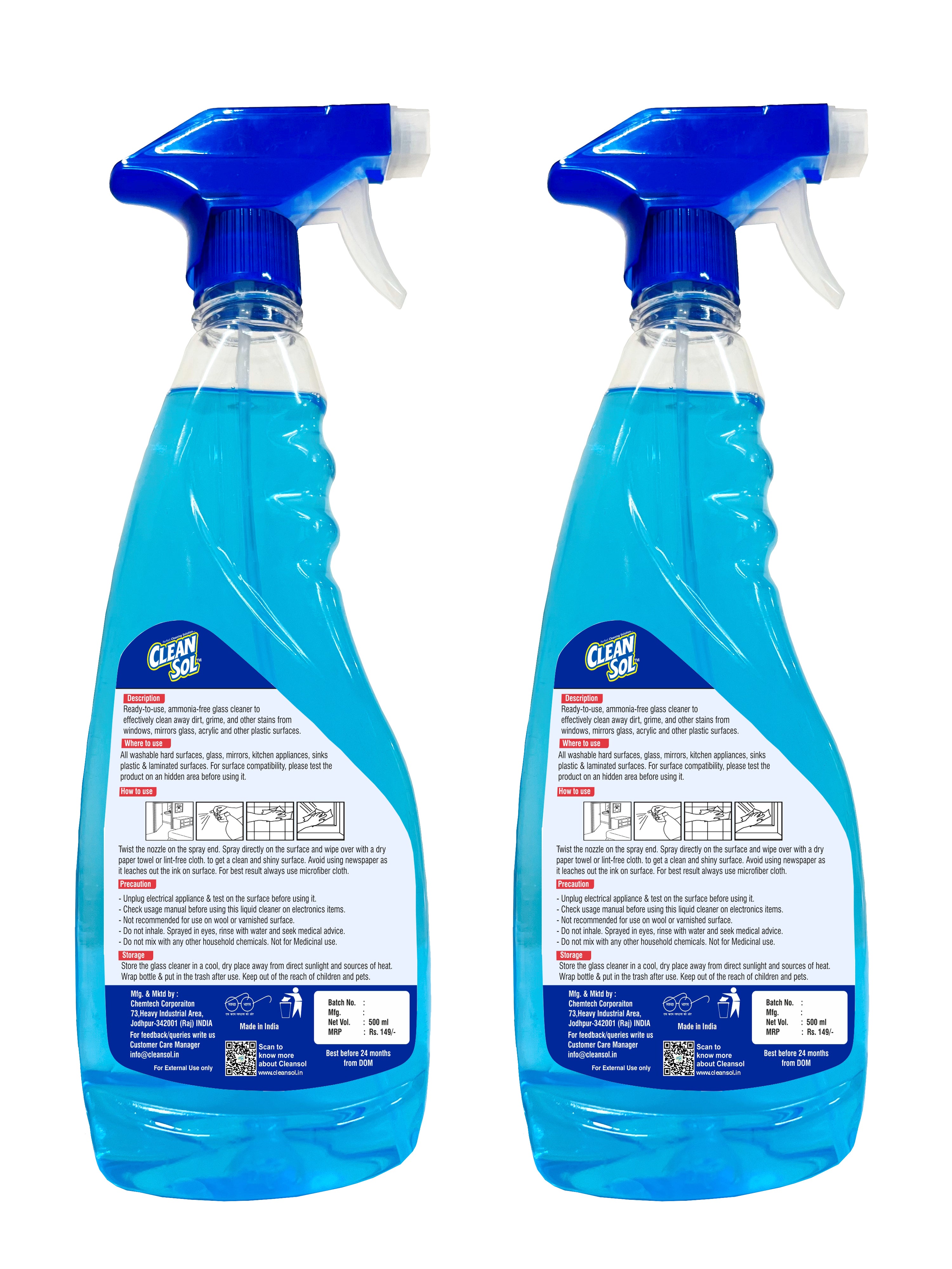 Cleansol Glass Cleaner Liquid Spray - 5 Litre
