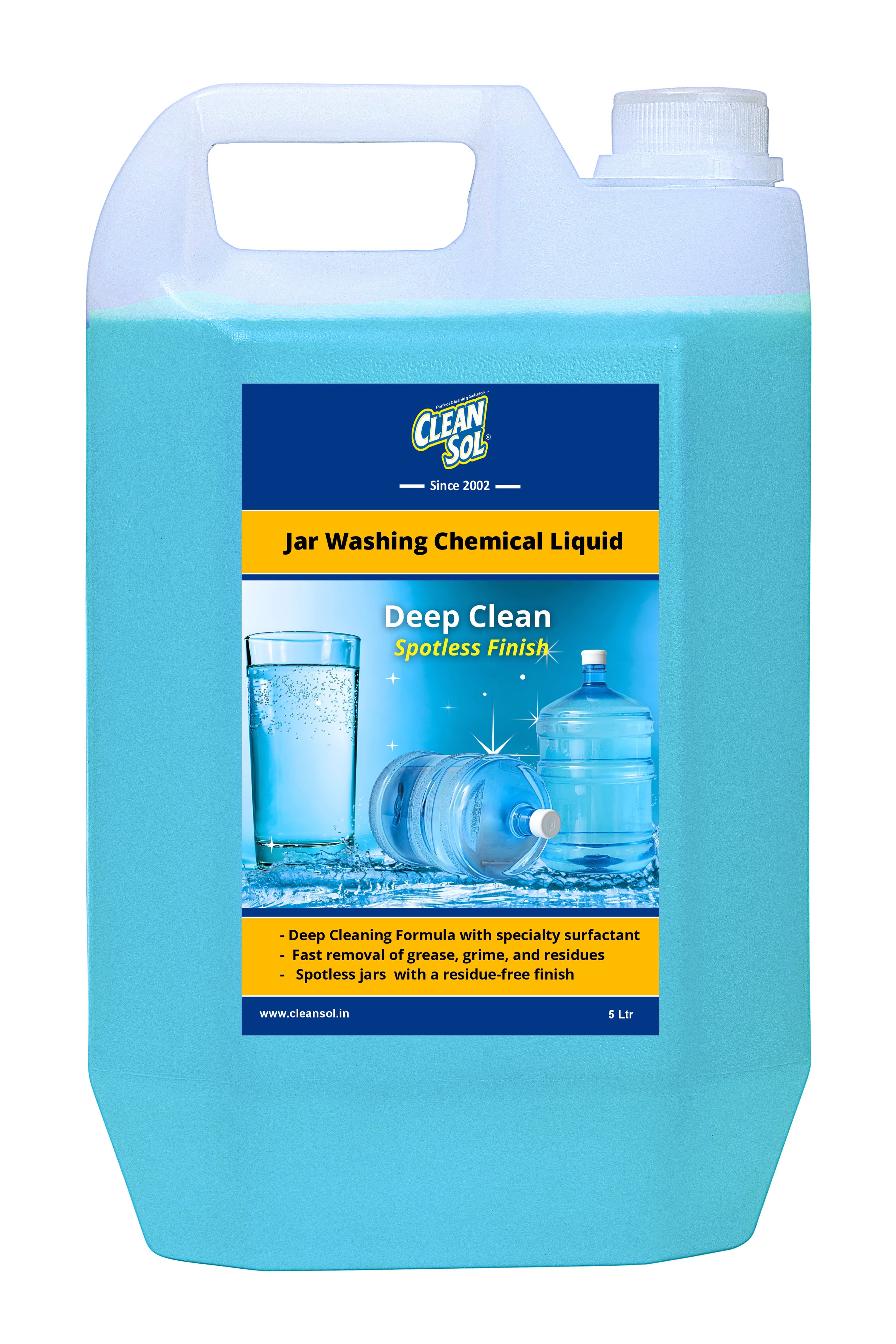 Cleansol RO Water Jar Cleaner Liquid – Deep Cleaning Detergent for Plastic & Steel Water Containers | Removes Oil, Grease, and Stains | Safe & Residue-Free for Water Storage
