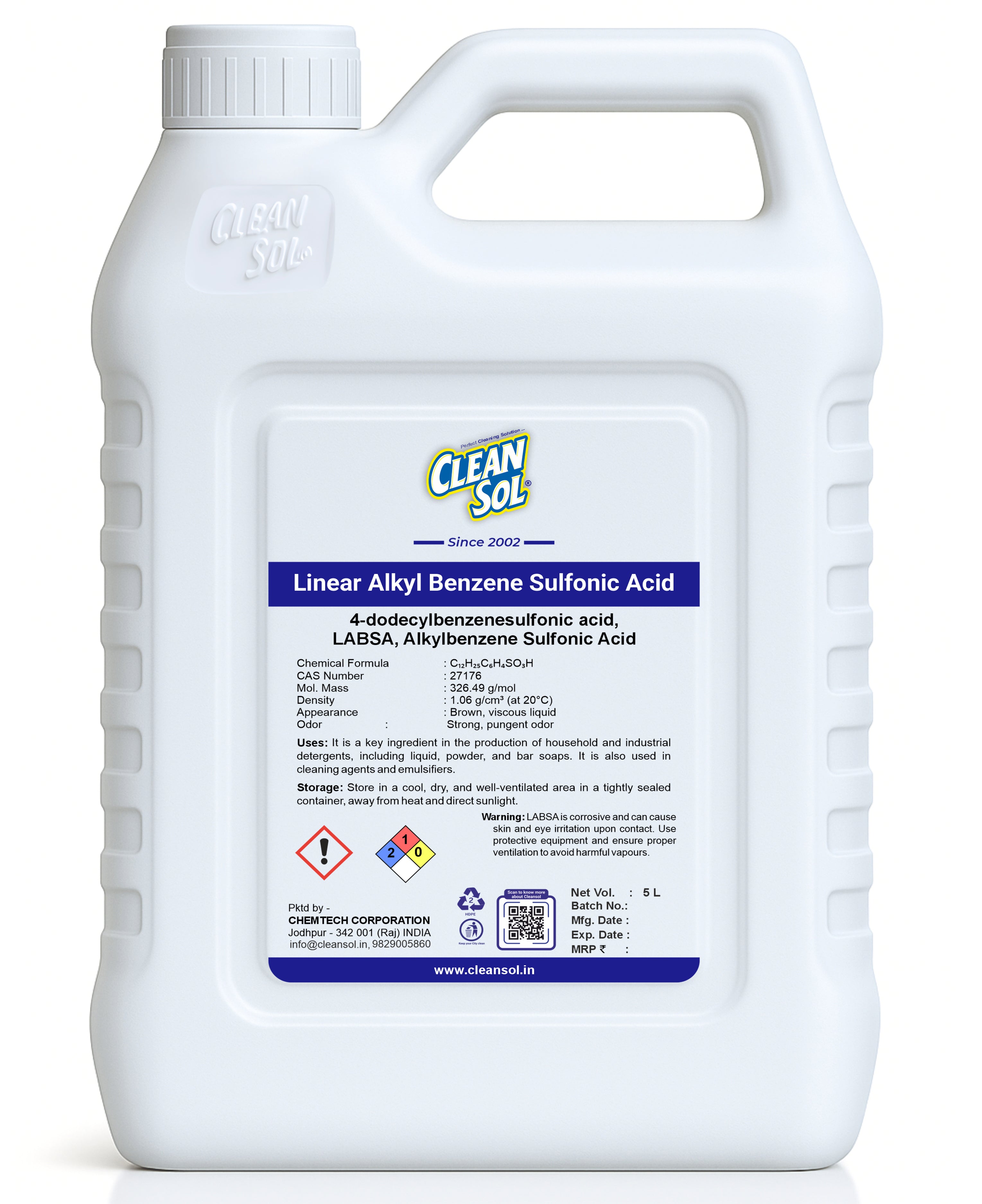 Clensol Linear Alkyl Benzene Sulfonic Acid (LABSA) | Detergent Raw Material for Soaps & Industrial Cleaning