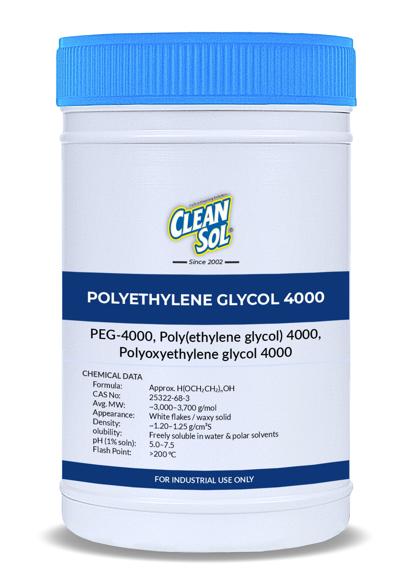 Cleansol PEG-4000 (Polyethylene Glycol 4000) Multi-Use Humectant & Solvent Cleansol PEG-4000 (Polyethylene Glycol 4000) Multi-Use Humectant & Solvent