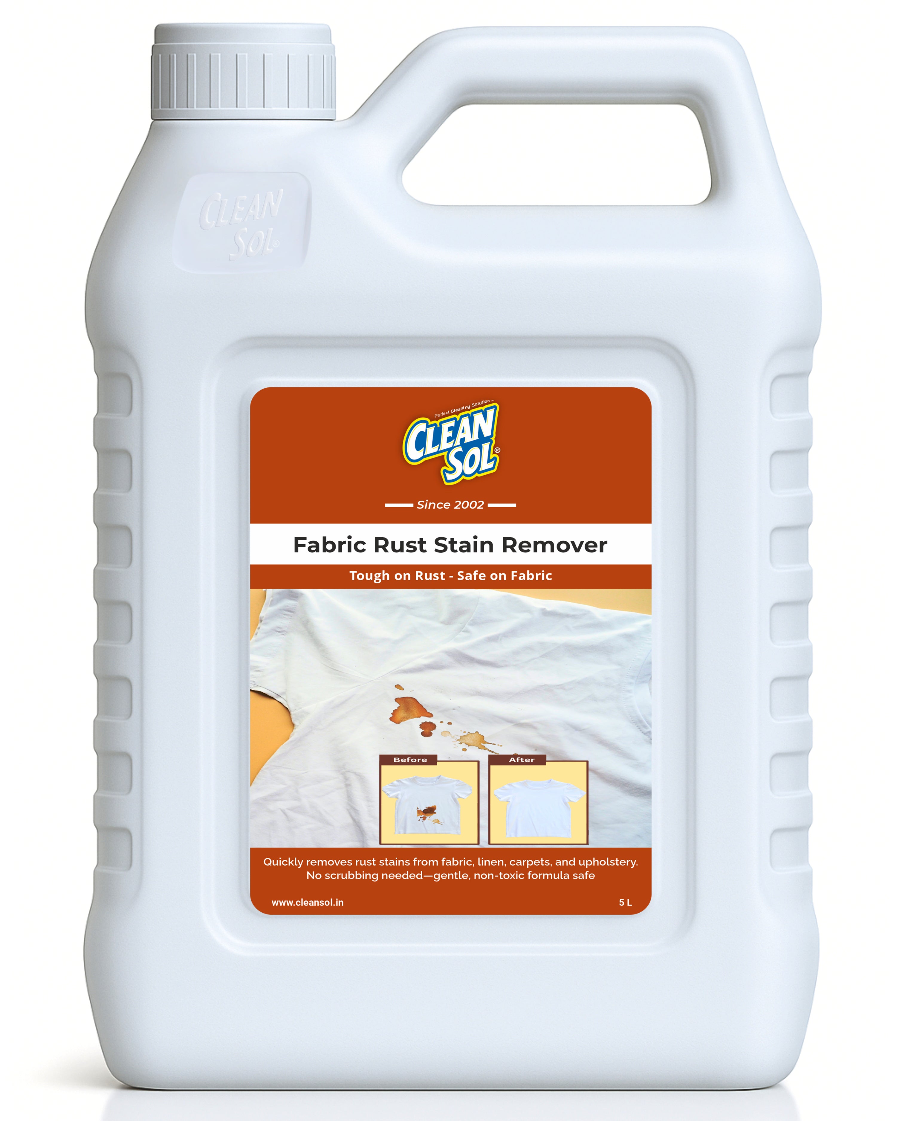 Cleansol Rust Remover | Non-Toxic, Fast-Acting Rust Stain Remover for Textiles, Linen, Carpets & Upholstery | No Scrubbing Required