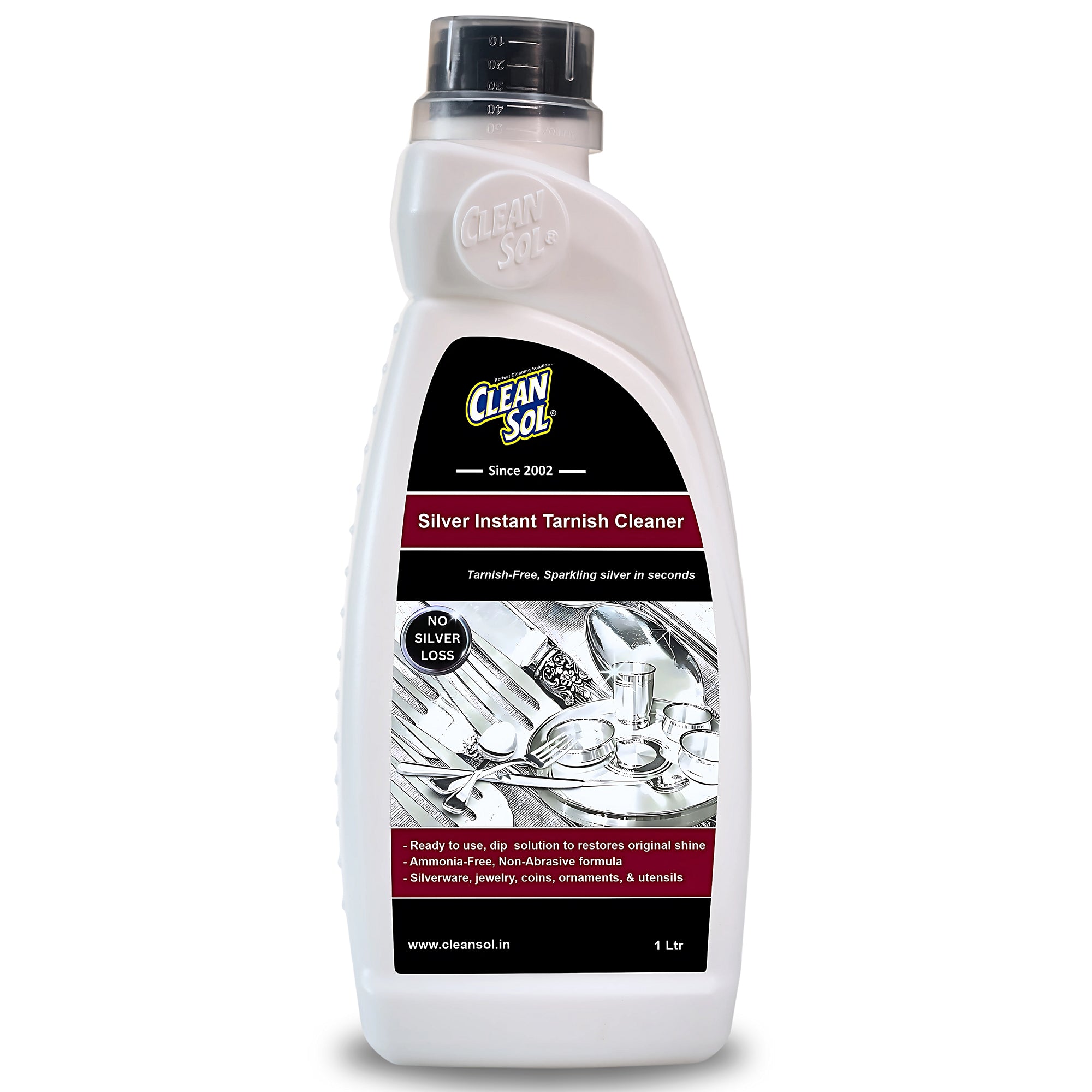 Cleansol Silver Dip Instant Cleaner | Fast Tarnish Remover for Silverware, Jewelry & Silver-Plated Items | No Scrubbing, Anti-Tarnish Formula