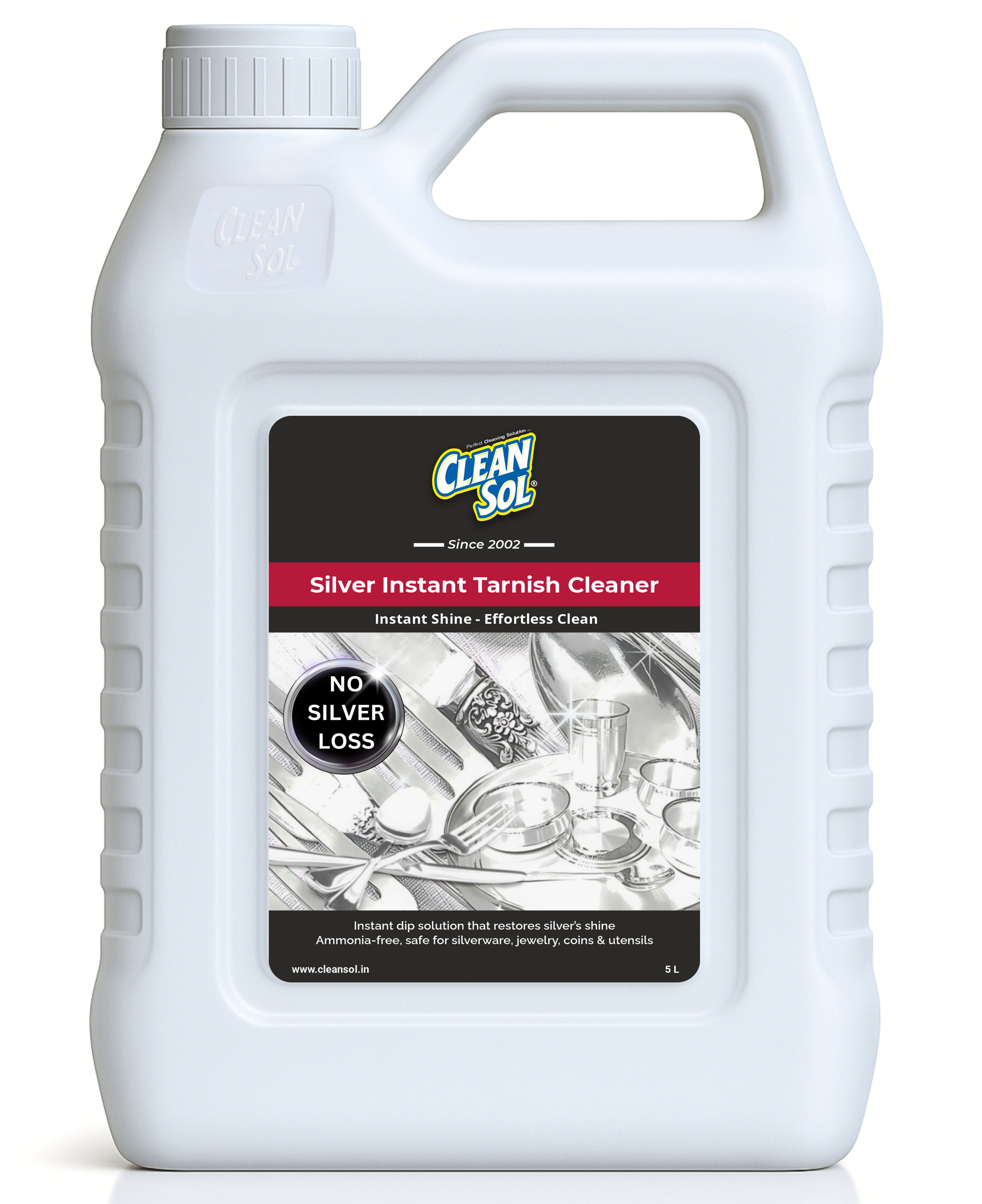 Cleansol Silver Dip Instant Cleaner | Fast Tarnish Remover for Silverware, Jewelry & Silver-Plated Items | No Scrubbing, Anti-Tarnish Formula
