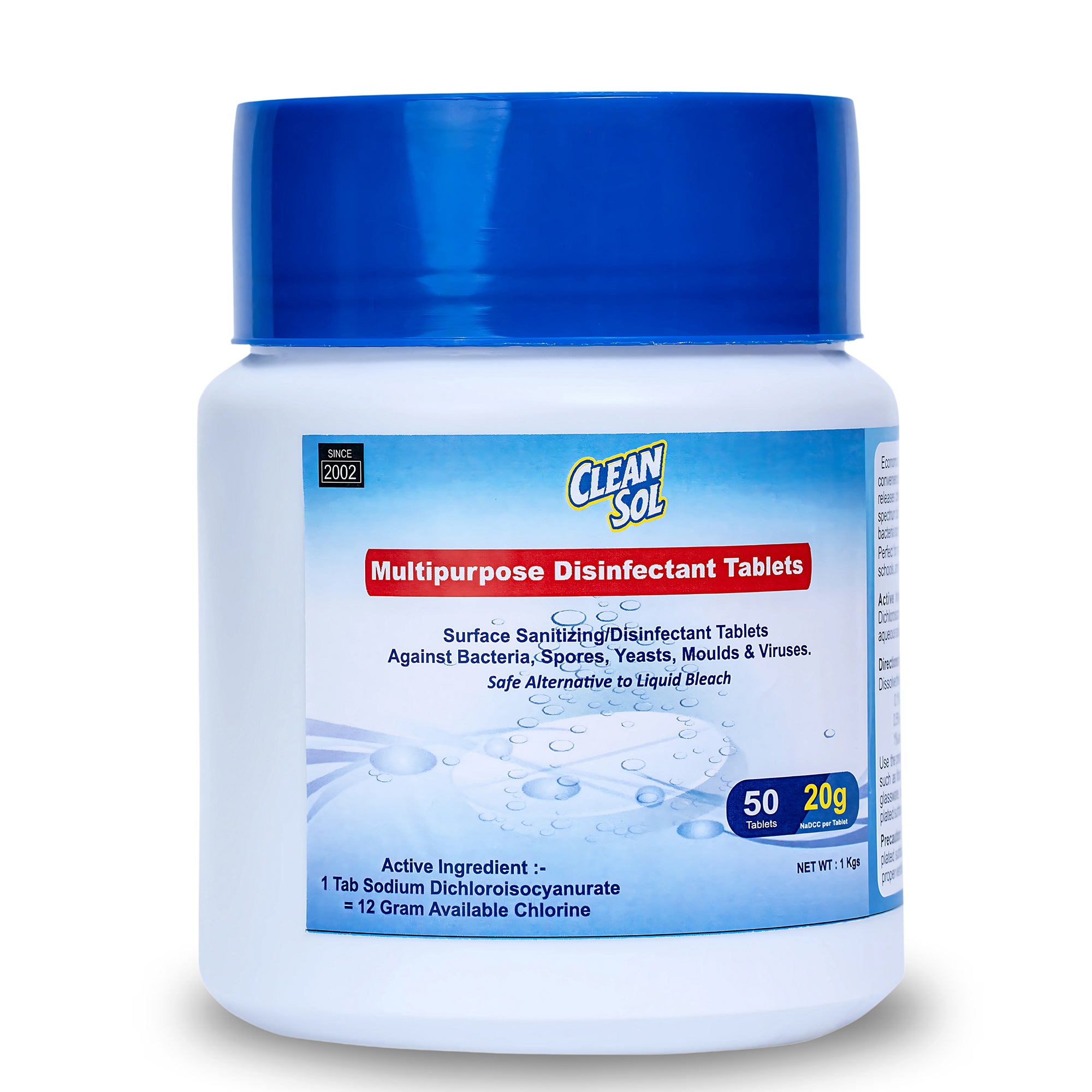 Cleansol Surface Disinfectant 50 Chlorine Tablets- 1Kg
