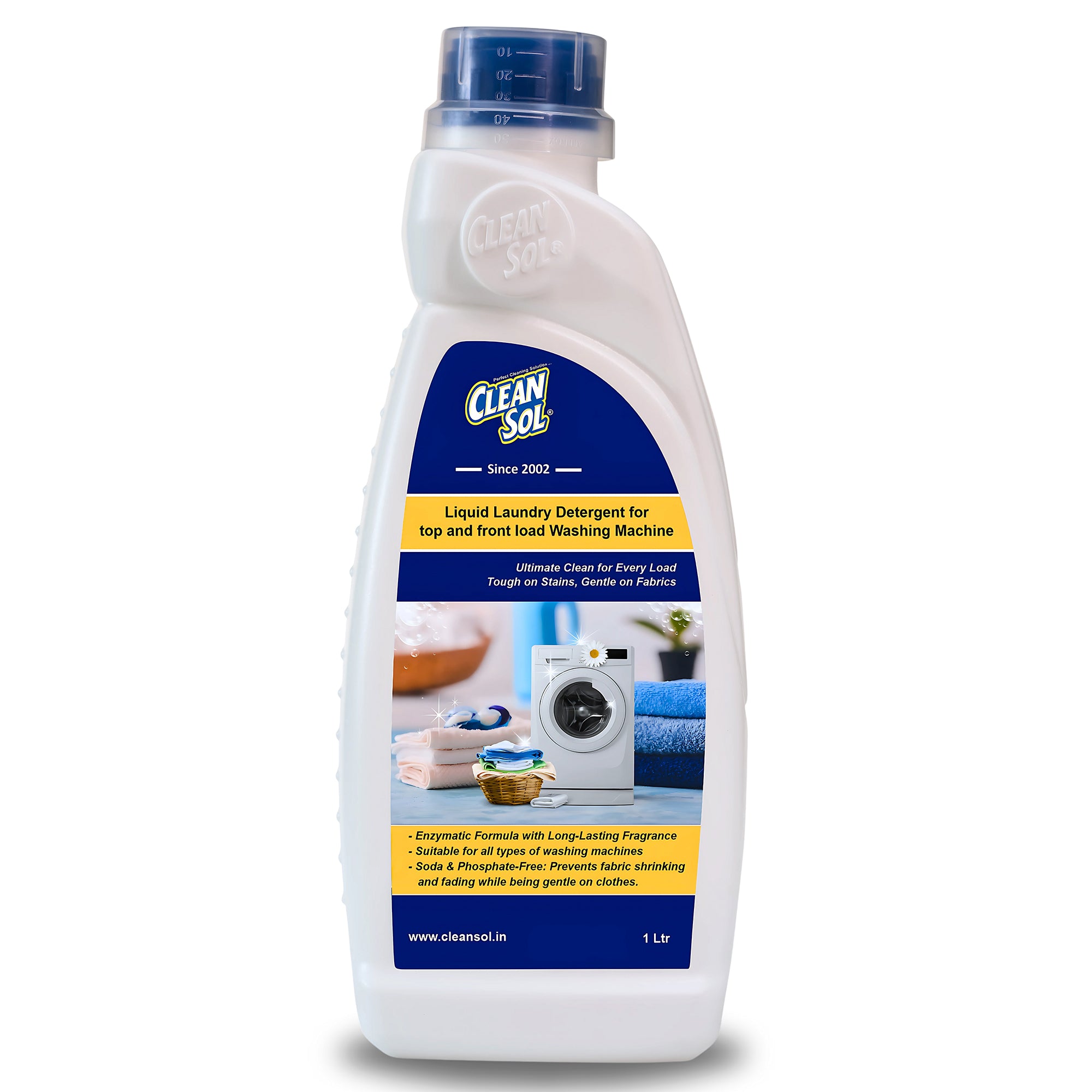 Cleansol Liquid Laundry Detergent for Top & Front Load Washing Machines | High-Efficiency Formula for Superior Cleaning | Suitable for All Fabrics