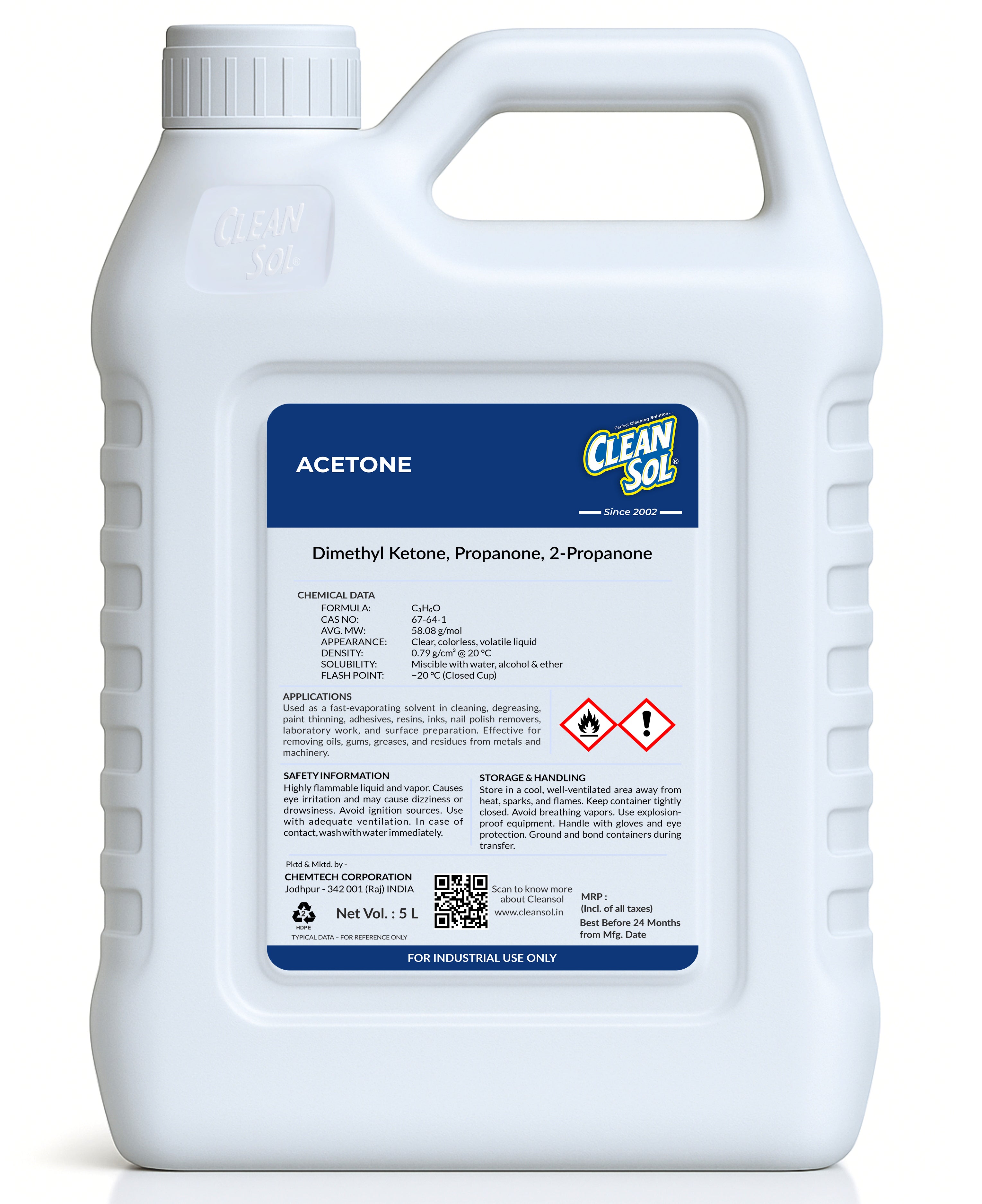Cleansol Acetone | Solvent, Degreaser & Surface Cleaner
