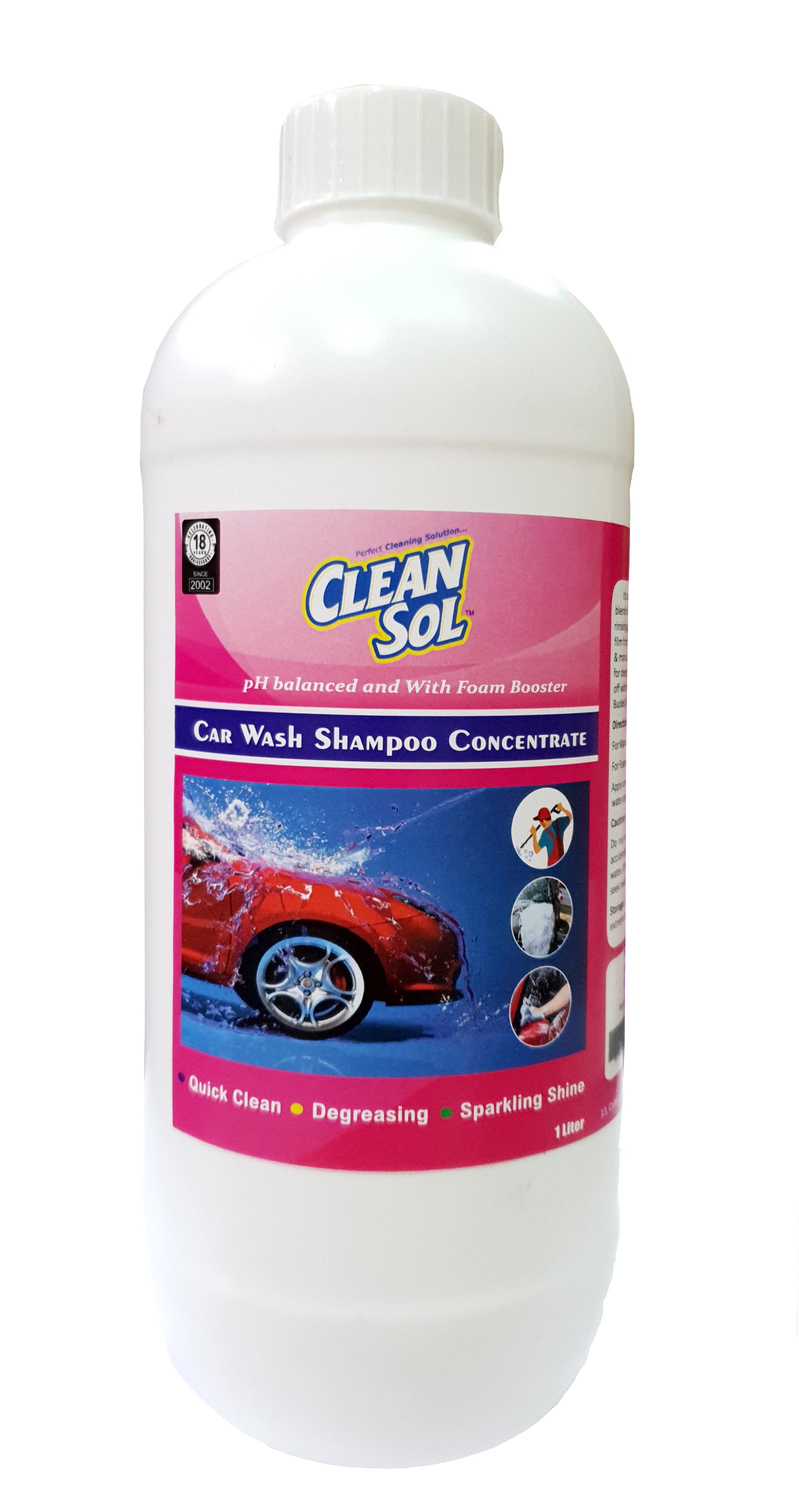 Cleansol Car Wash Shampoo Concentrate - 5 Litre (Phosphate free, High foam, pH Balanced and Easy rinse off)