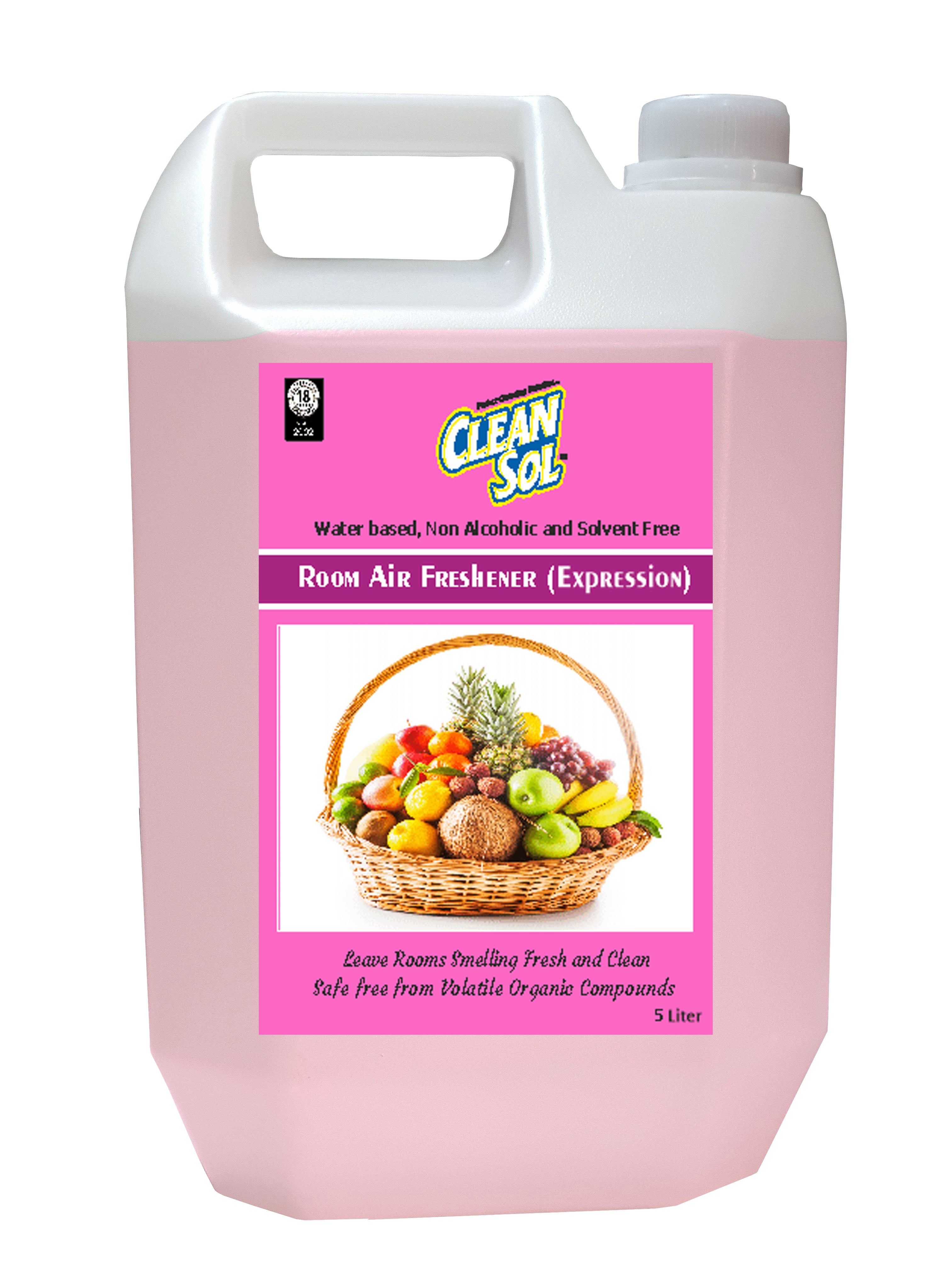 Cleansol Water based Room Air Freshener - Alcohol Free 5 Ltr