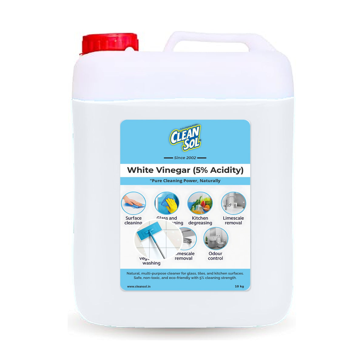 Cleansol White Vinegar 5% 10 kg can