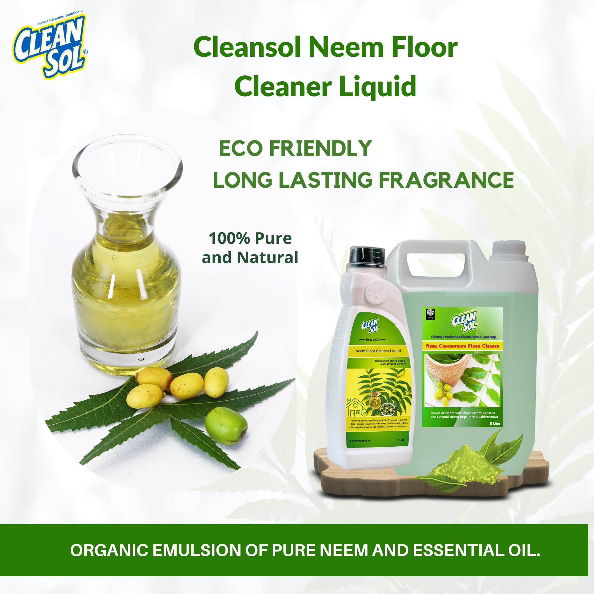 Cleansol Neem Floor Cleaner Liquid : Eco-friendly and biodegradable