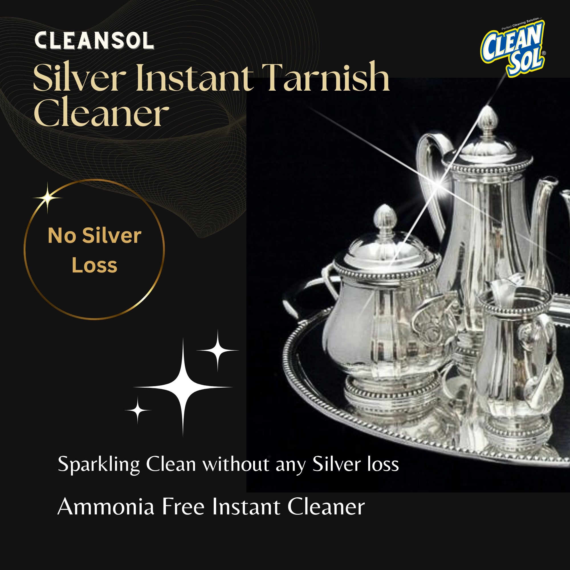 Cleansol Silver Cleaning Liquid - Silver Dip | Instant Silver Cleaner and Tarnish Cleaner