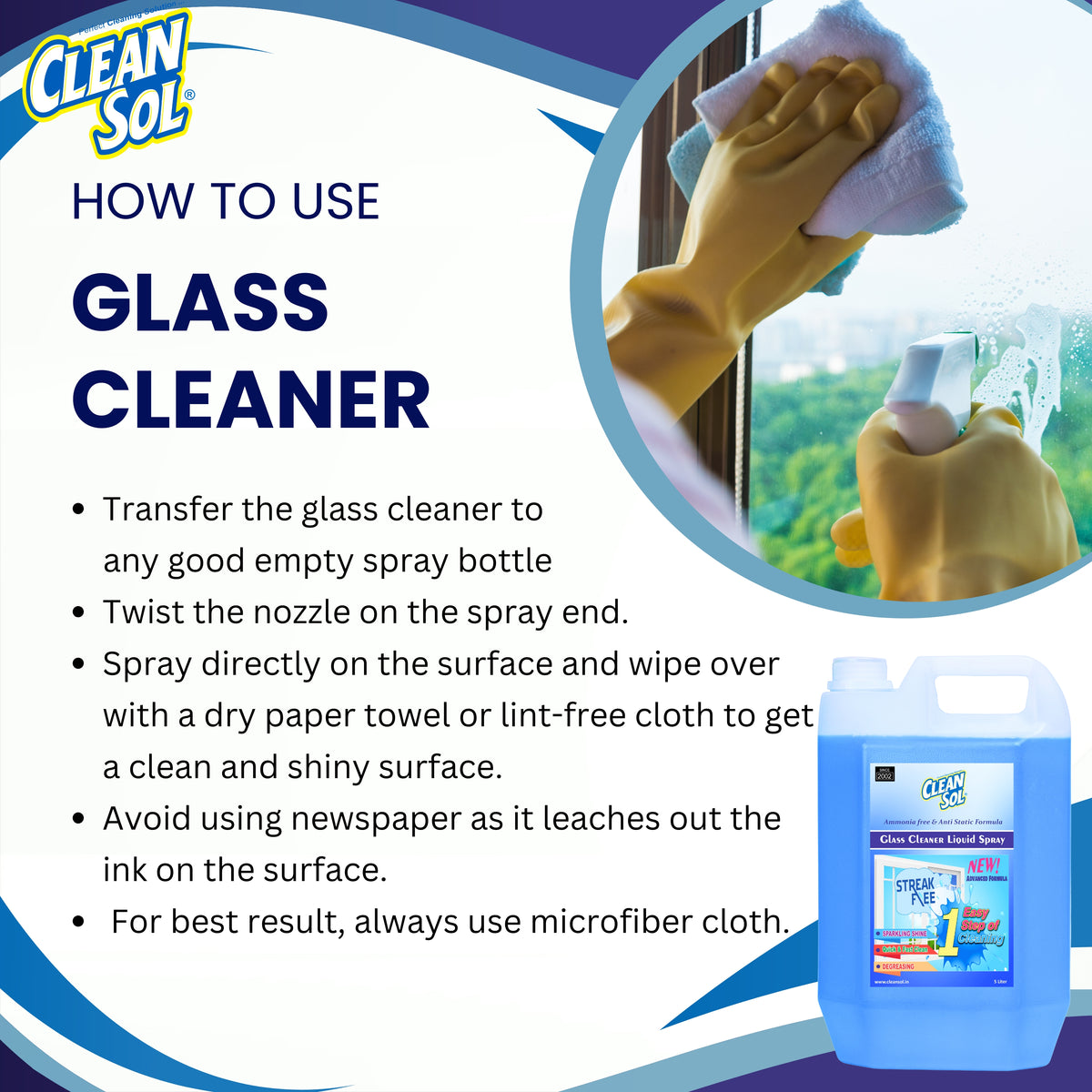 Cleansol Glass Cleaner Spray