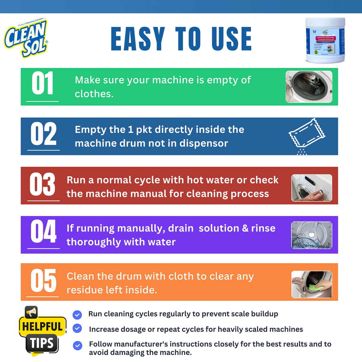 Cleansol Washing Machine Cleaner Powder