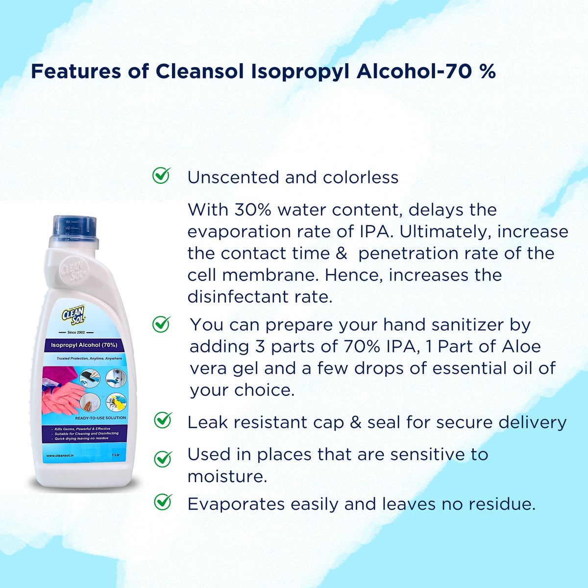 Cleansol Isopropyl Alcohol 70% (IPA)
