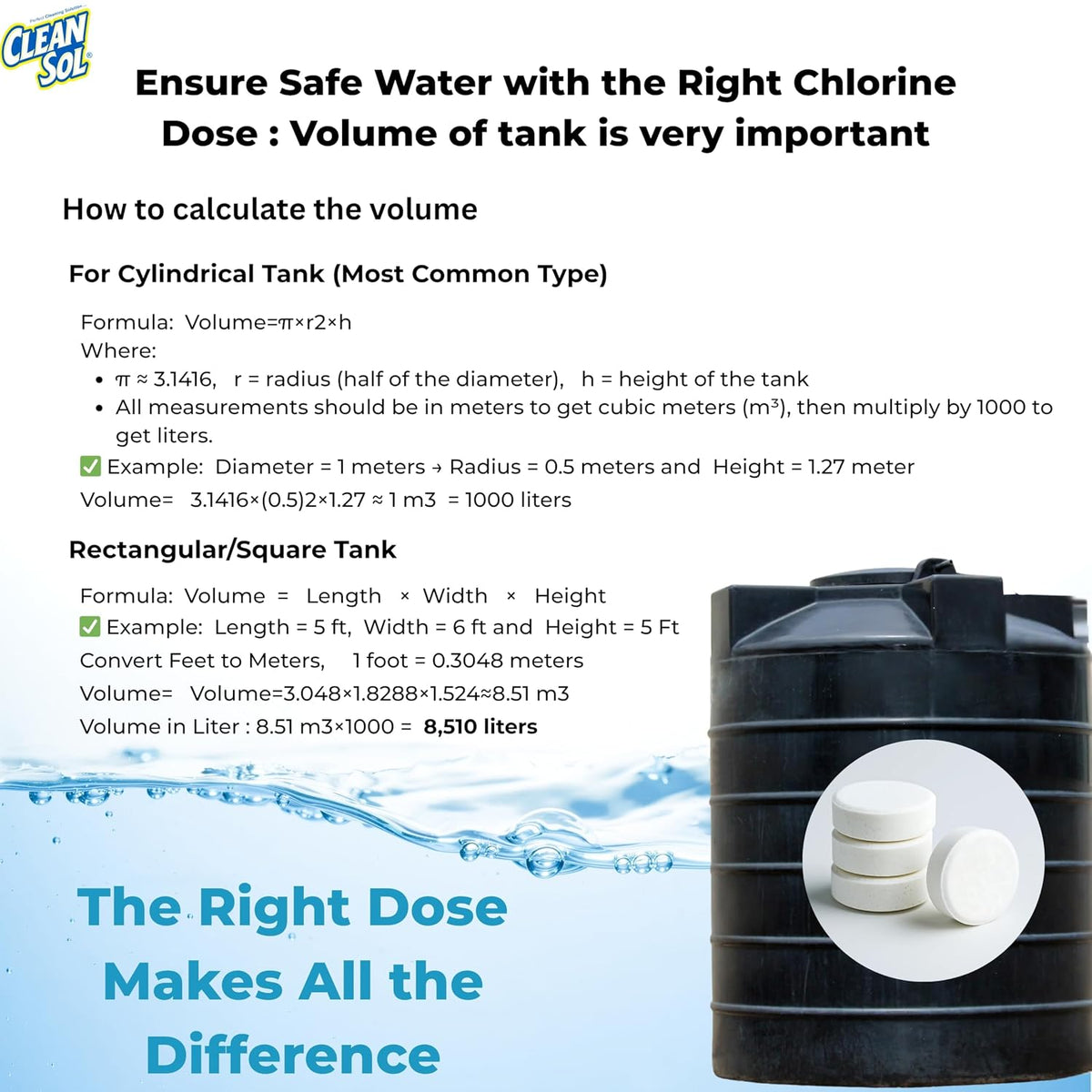 Cleansol Chlorine Tablets for Water Tank