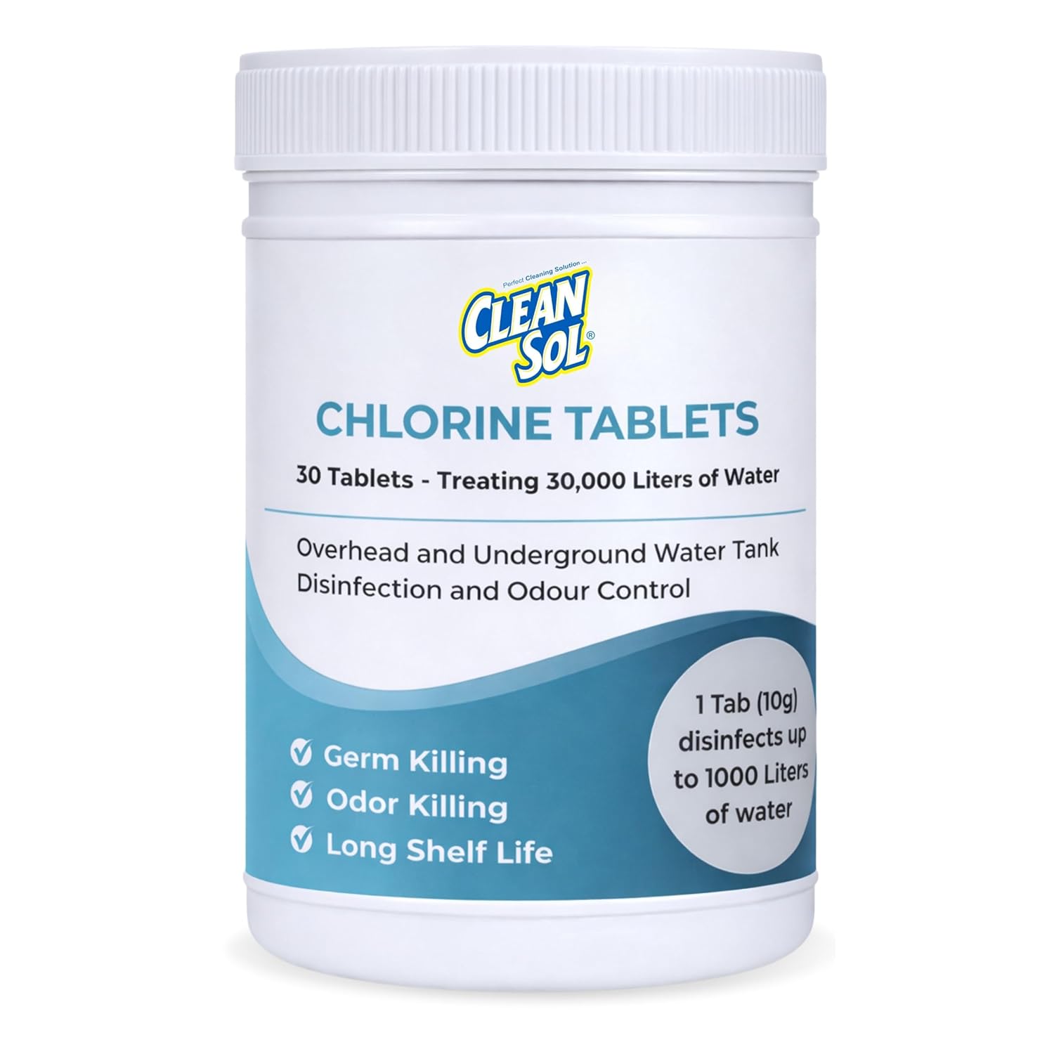 Cleansol Chlorine Tablets for Water Tank Disinfection and Water Purification| Kills Germs & Controls Odour | Ideal for Overhead & Underground Water Tanks