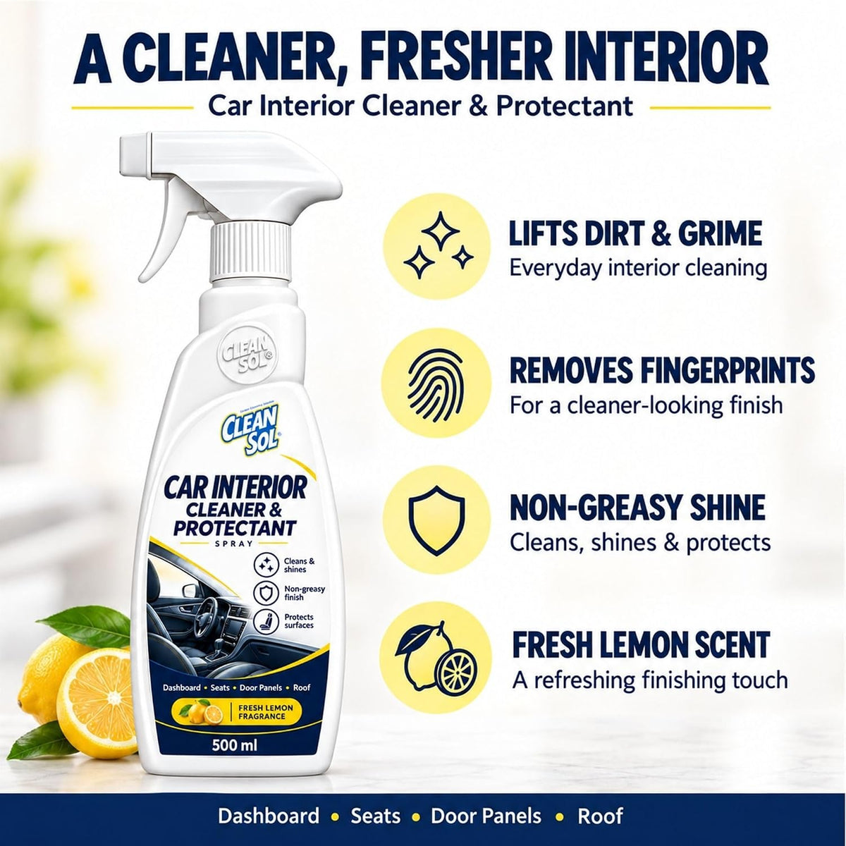Cleansol Car Interior Cleaner Spray - 500 ml