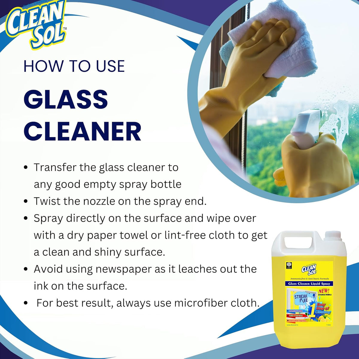 Cleansol Glass Cleaner Refill – Lemon