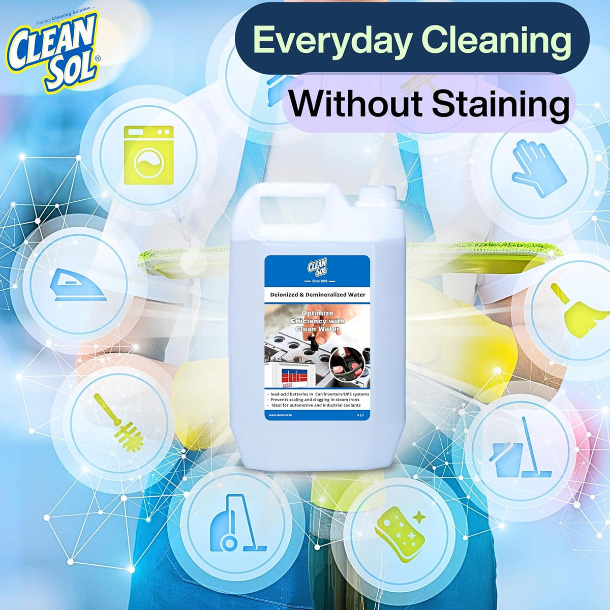 Cleansol Demineralized Water (Deionized, 0 TDS)
