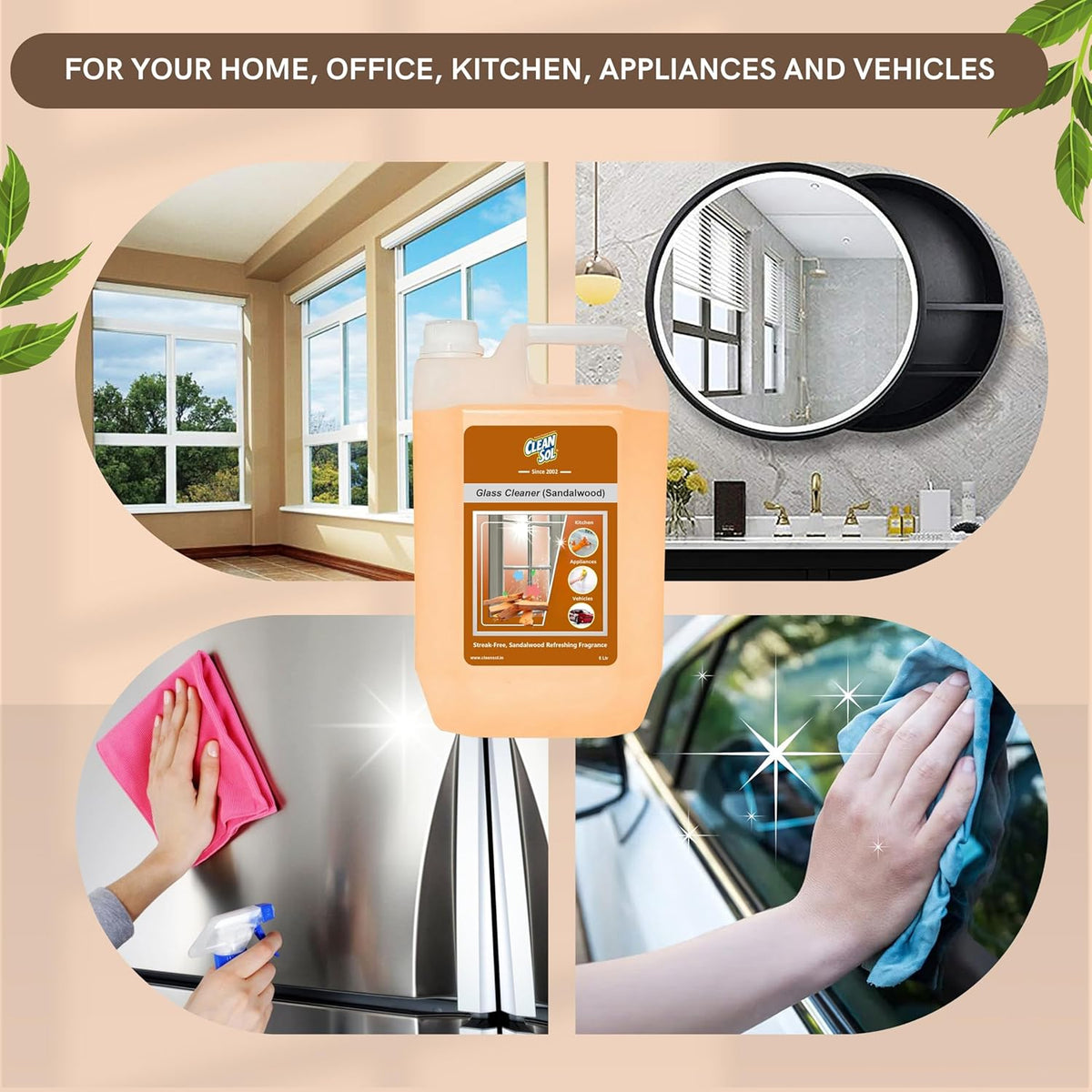Cleansol Glass Cleaner Refill – Sandalwood