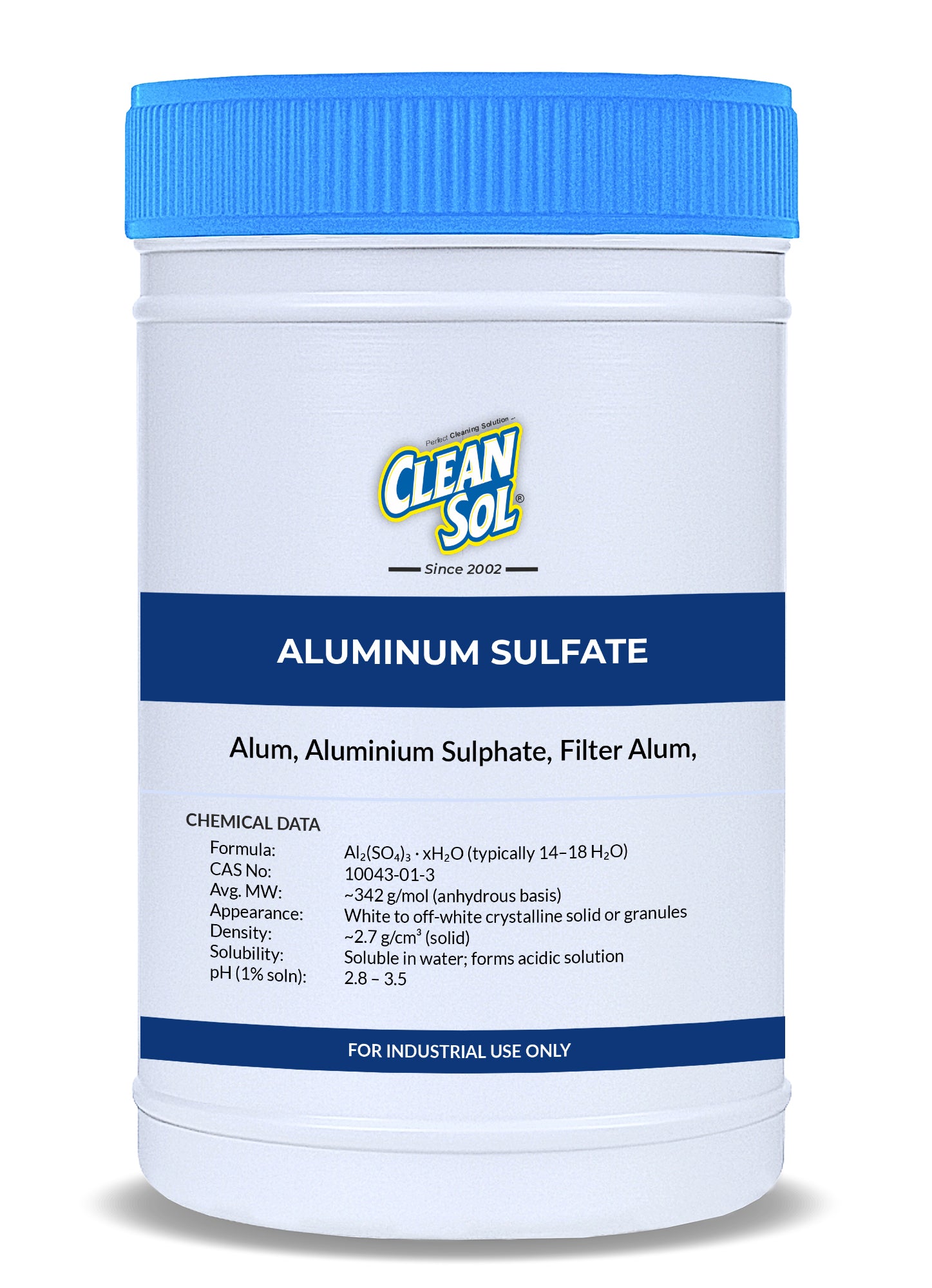 Cleansol Aluminum Sulphate (Non-Ferric Alum) | Water Treatment, Paper Sizing, Dyeing, Clarifying & Multi-Purpose Cleaning Agent