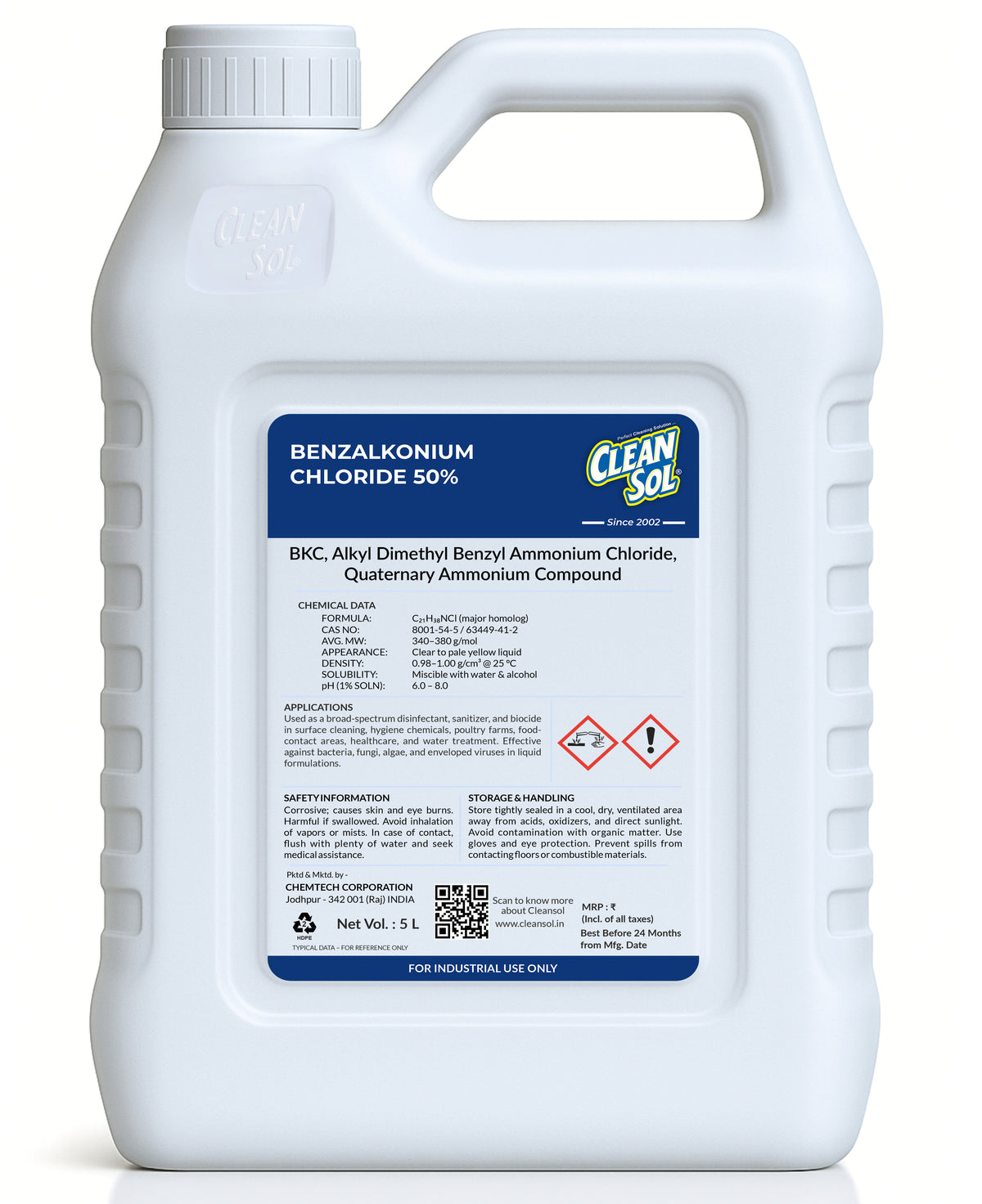 Cleansol Benzalkonium Chloride (BKC 50%)