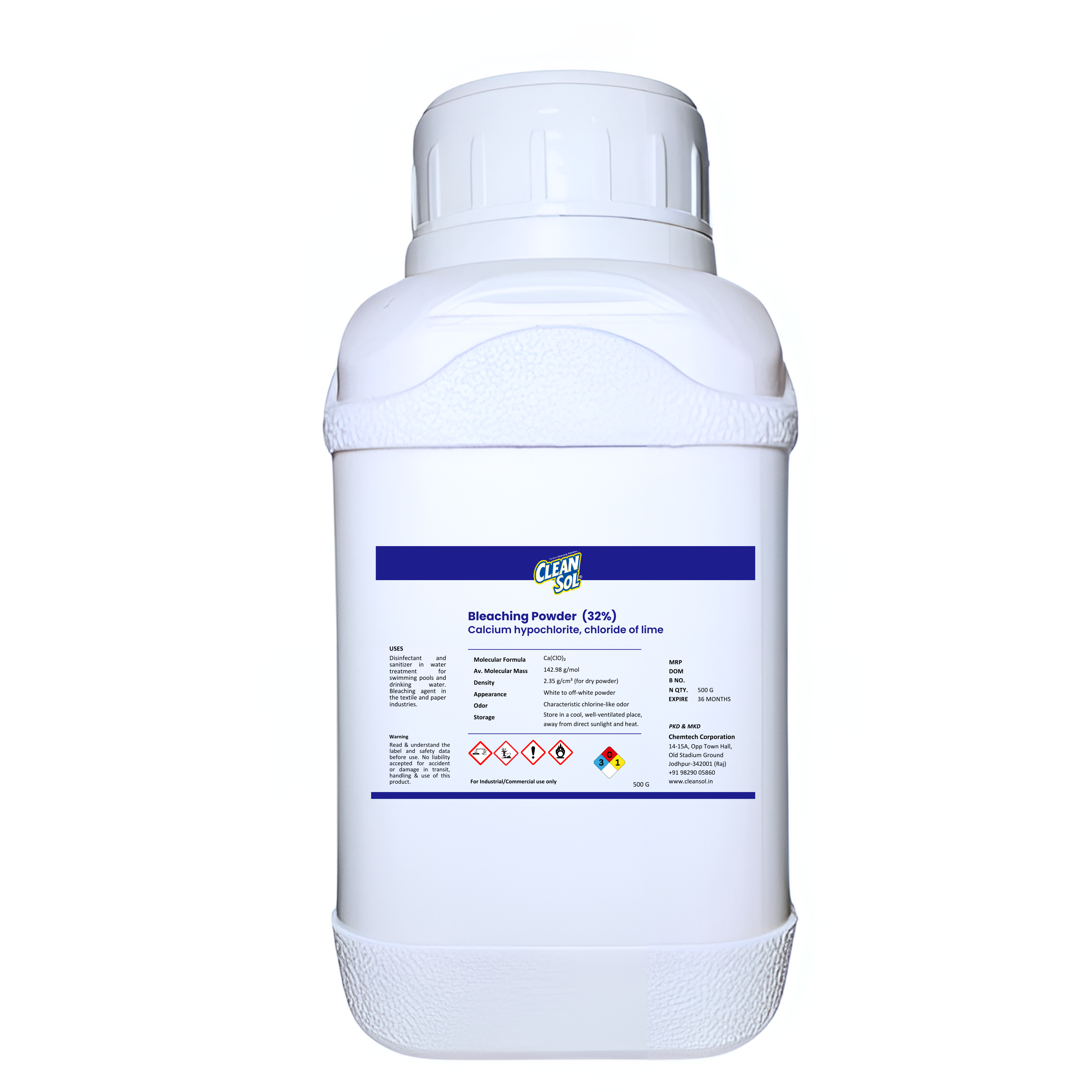 Bleaching Powder (32%), Calcium hypochlorite