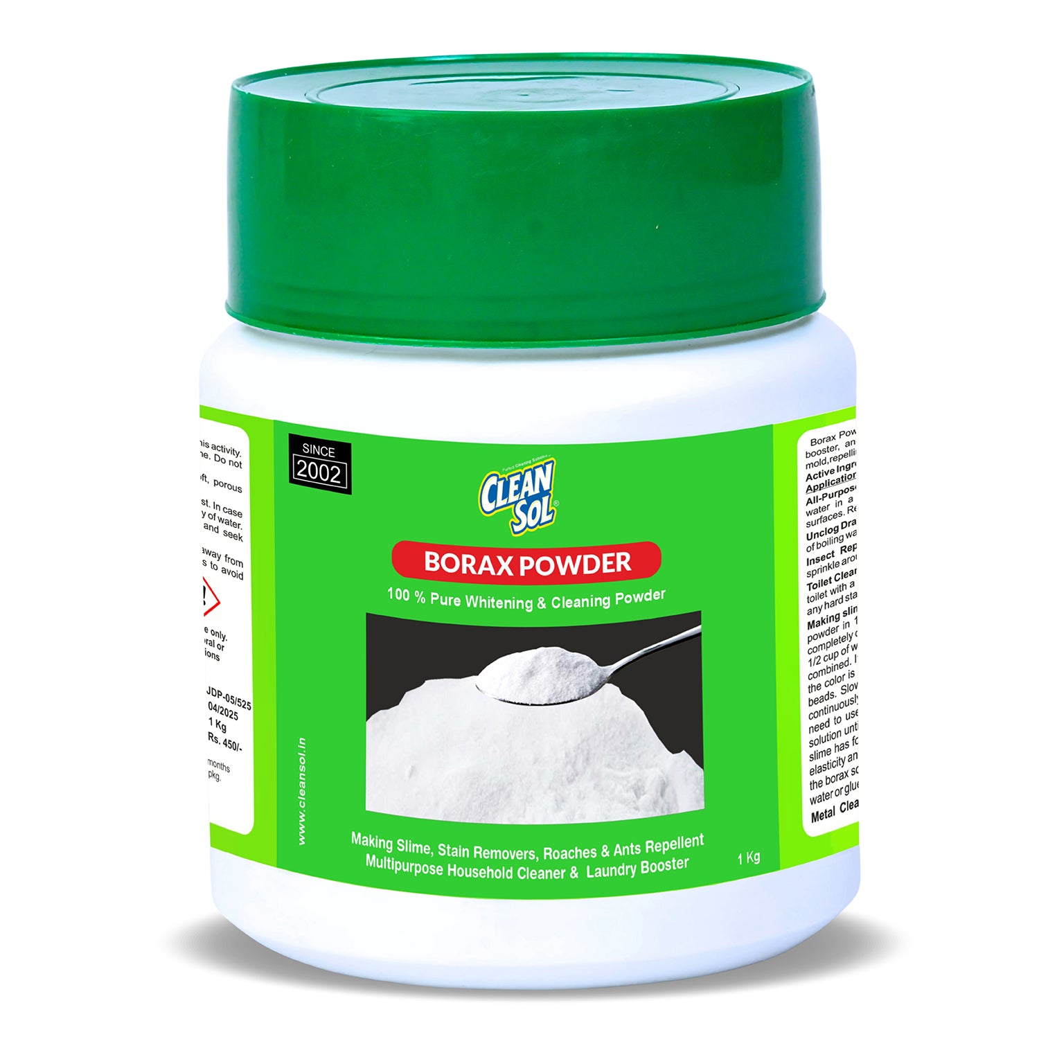 Cleansol Borax Powder Pentahydrate | Multi-Purpose Cleaning Agent, Laundry Booster, Stain Remover & Insect Repellent | Ideal for Household Cleaning, Slime Making & Pest Control