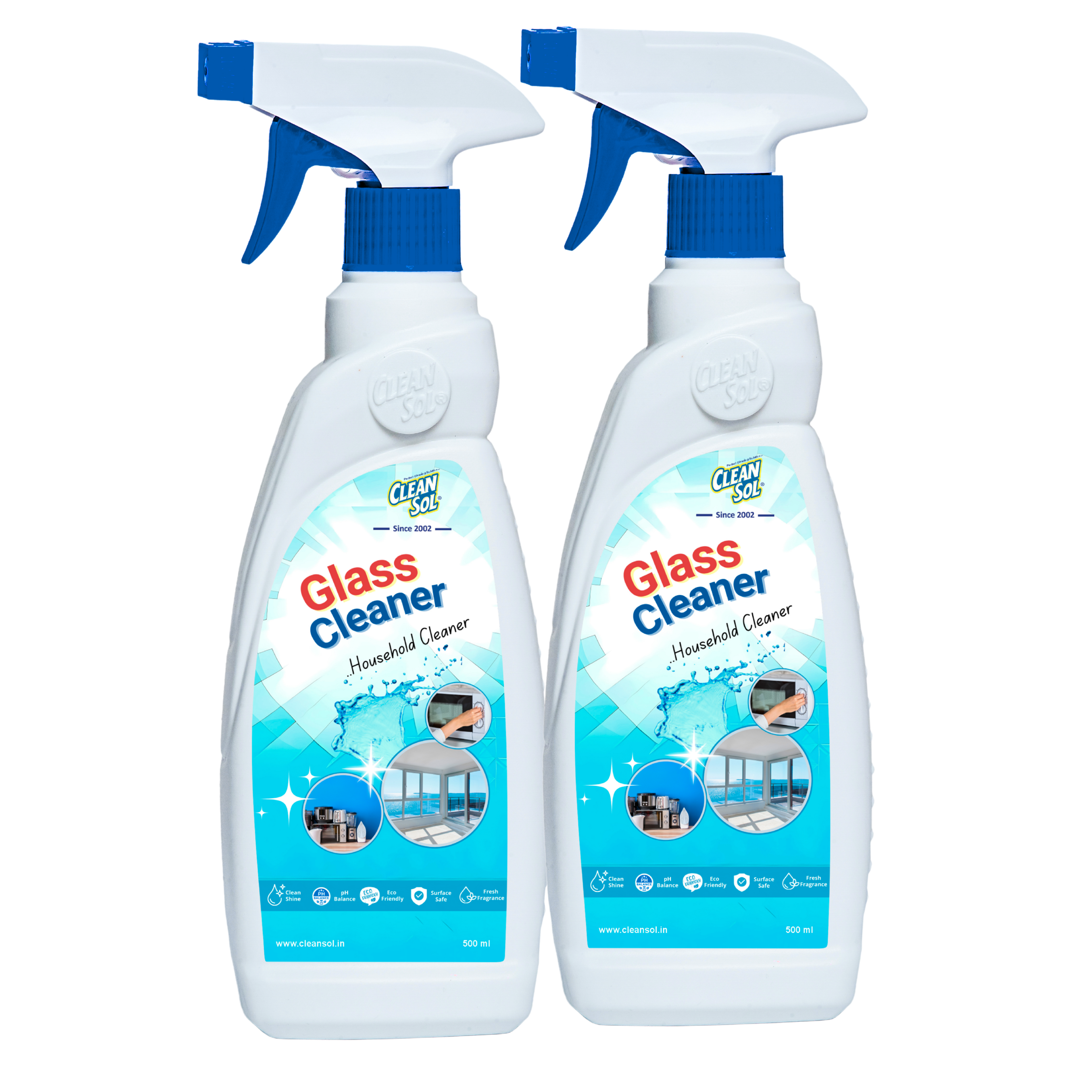 Cleansol Glass Cleaner (500ml) – Streakless Ammonia-Free Glass & Surface Spray