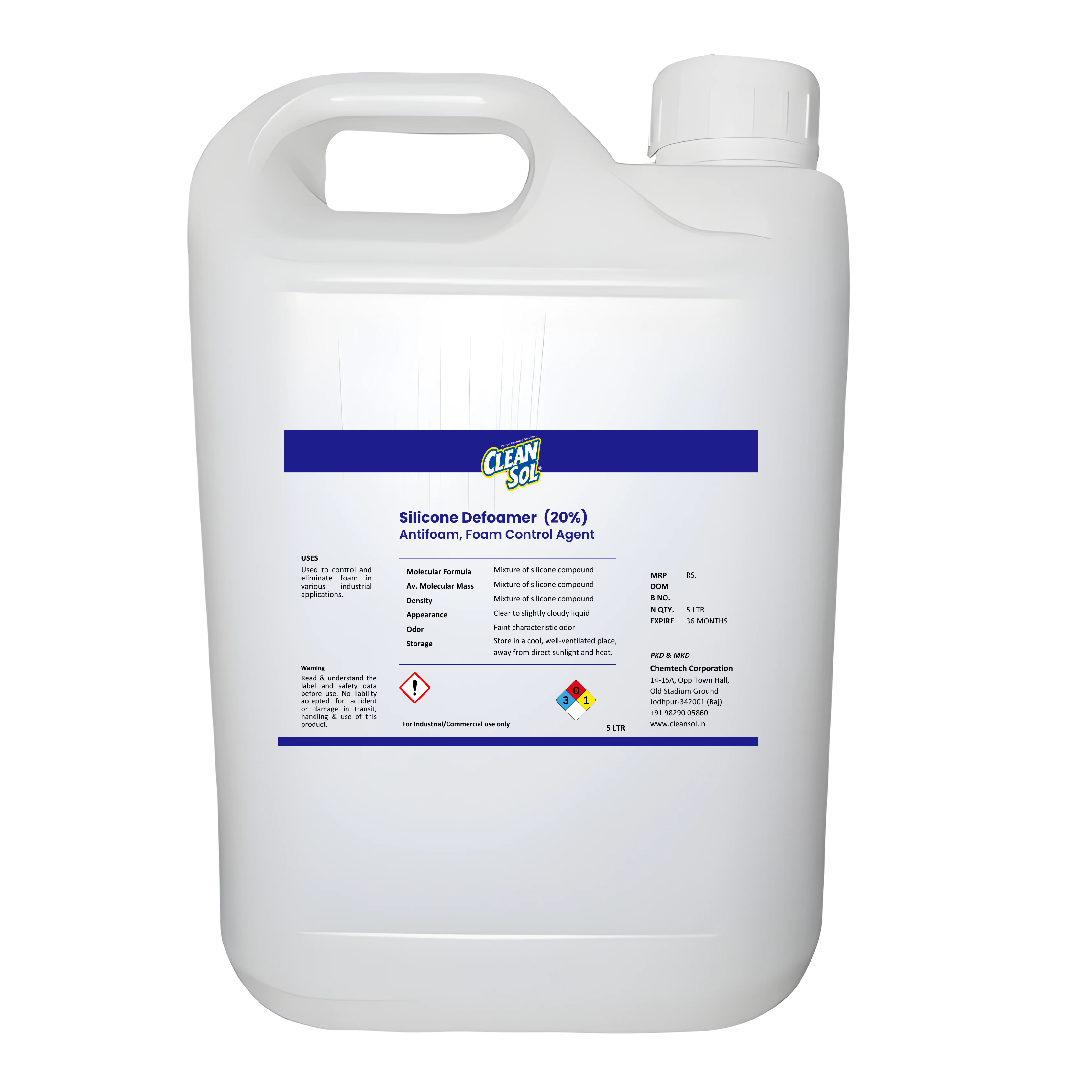 Silicone Defoamer (20%), Antifoam, Foam Control Agent