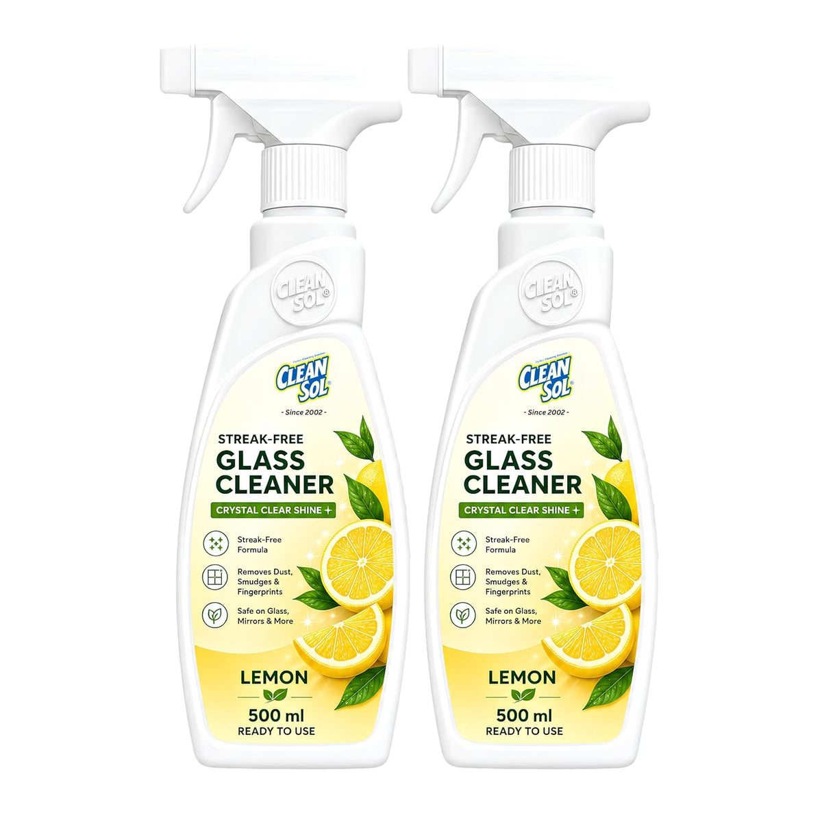 Cleansol Lemon Glass Cleaner 500 ml spray pack of 2