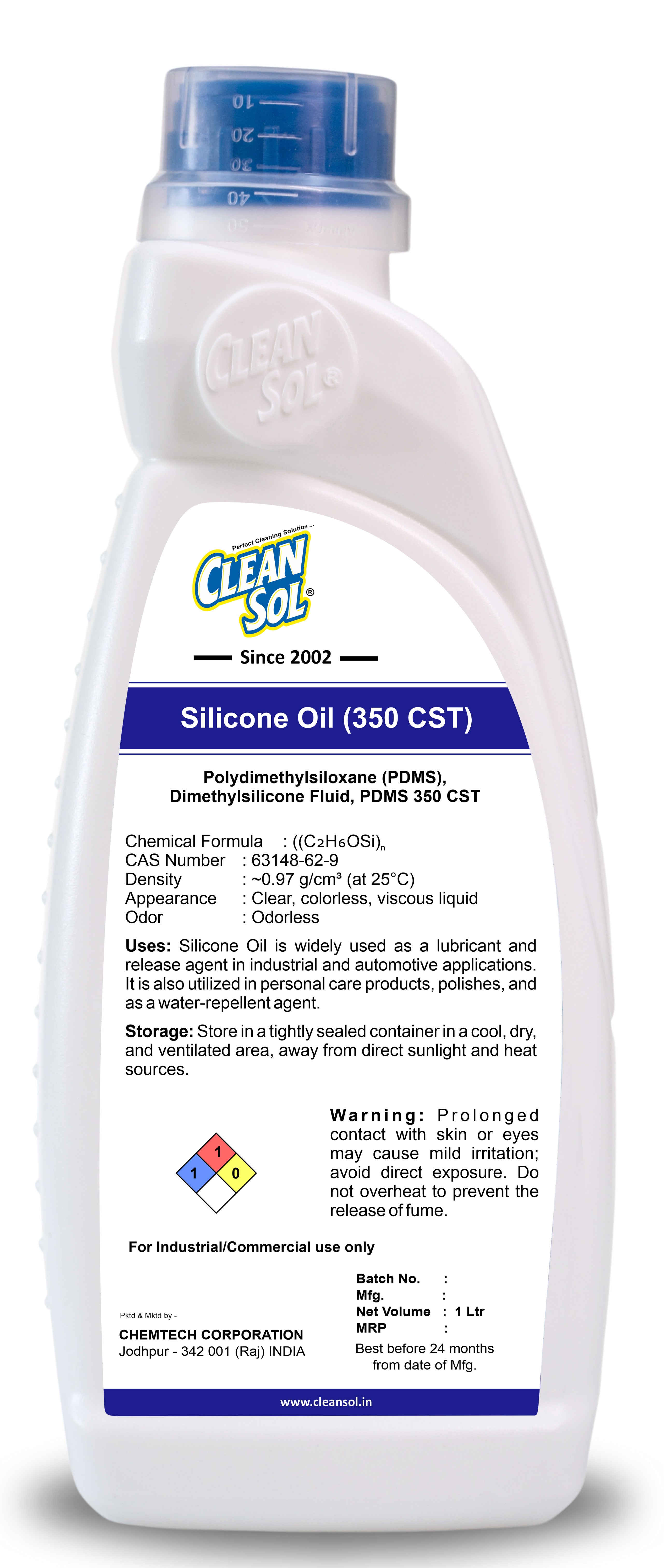 Cleansol Silicone Oil (350 CST) | High-Performance Lubricant & Release Agent for Industrial, Automotive, and Personal Care Applications