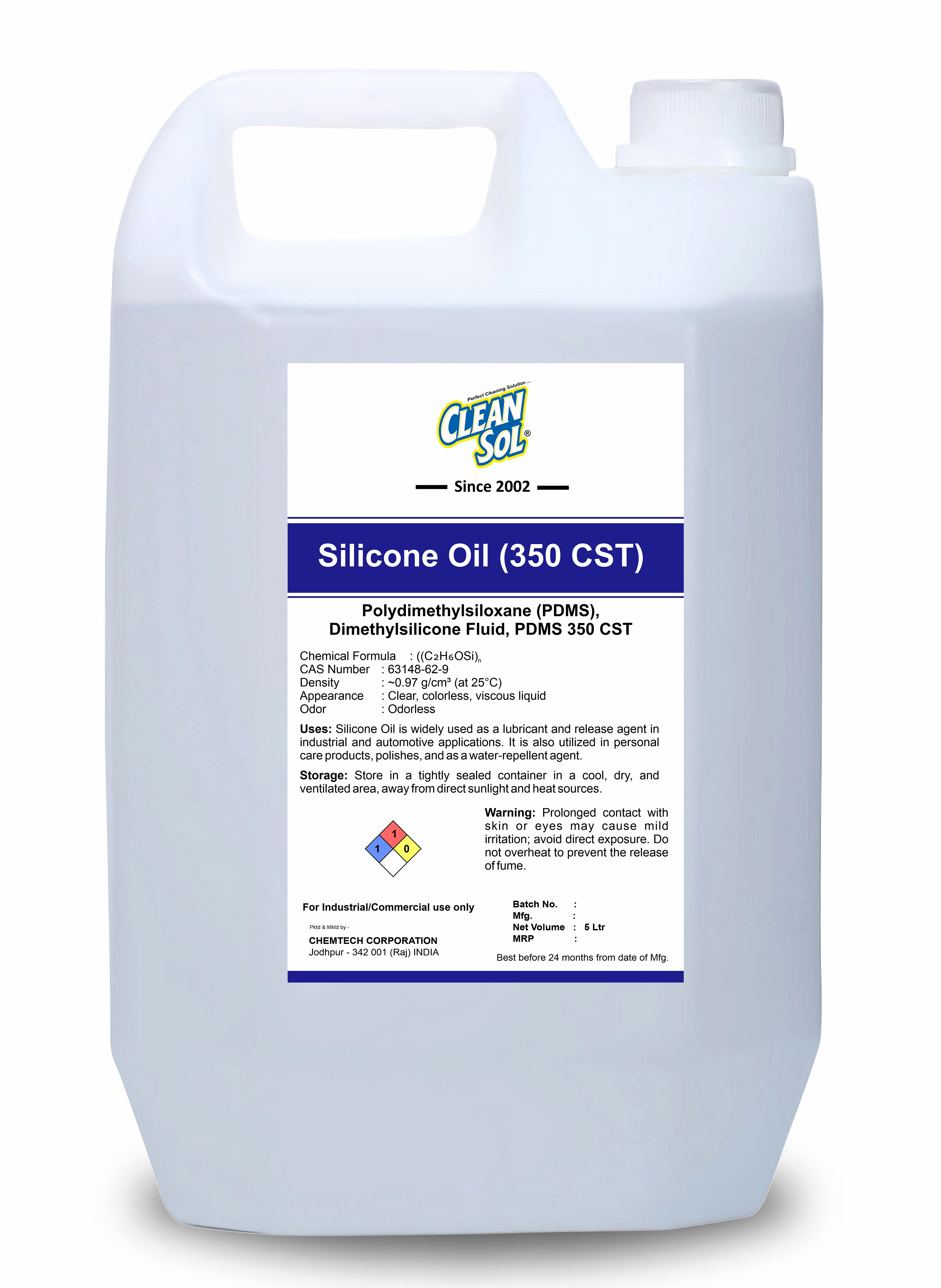 Cleansol Silicone Oil (350 CST) | High-Performance Lubricant & Release Agent for Industrial, Automotive, and Personal Care Applications