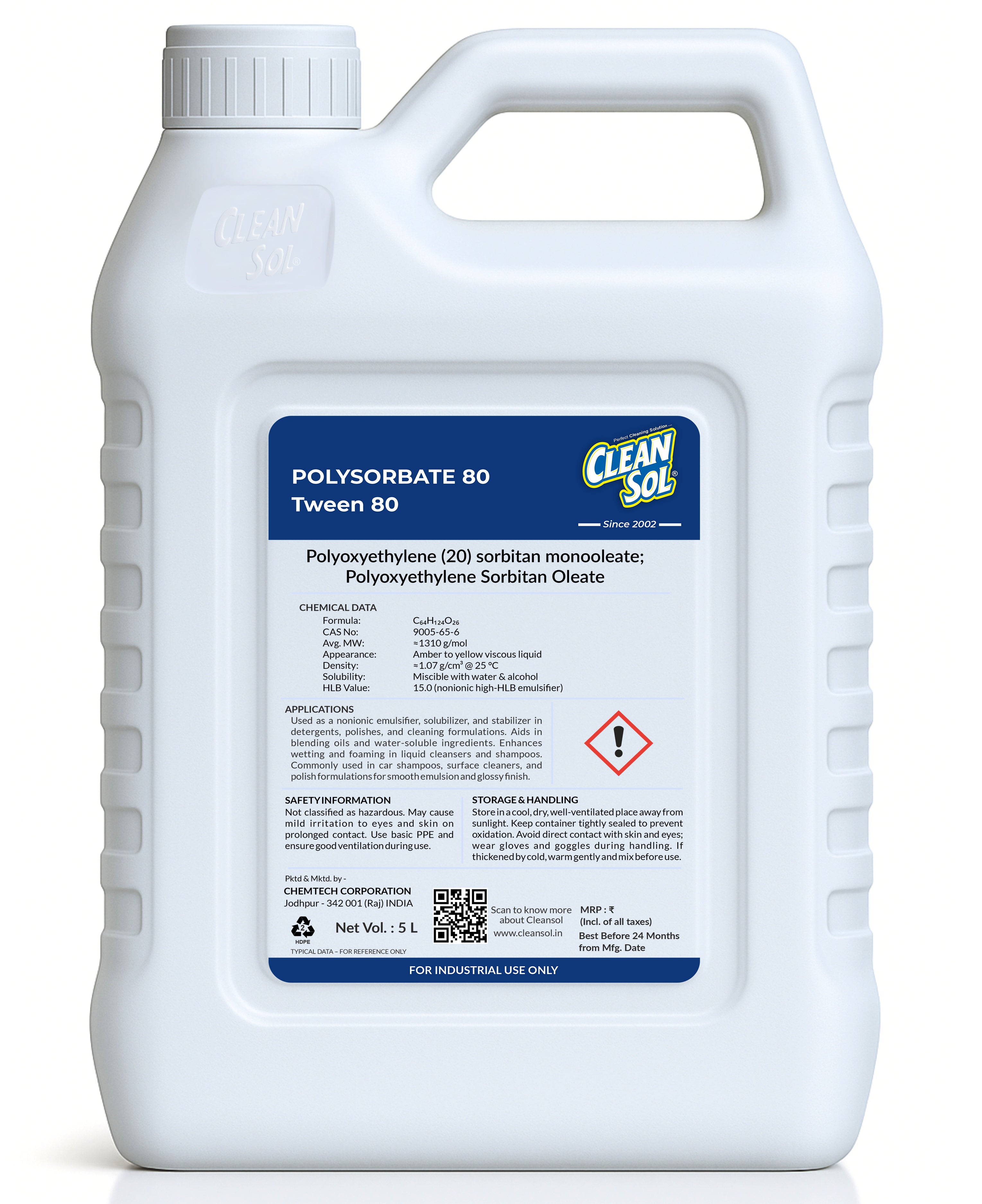 Cleansol Tween 80 (Polysorbate 80)