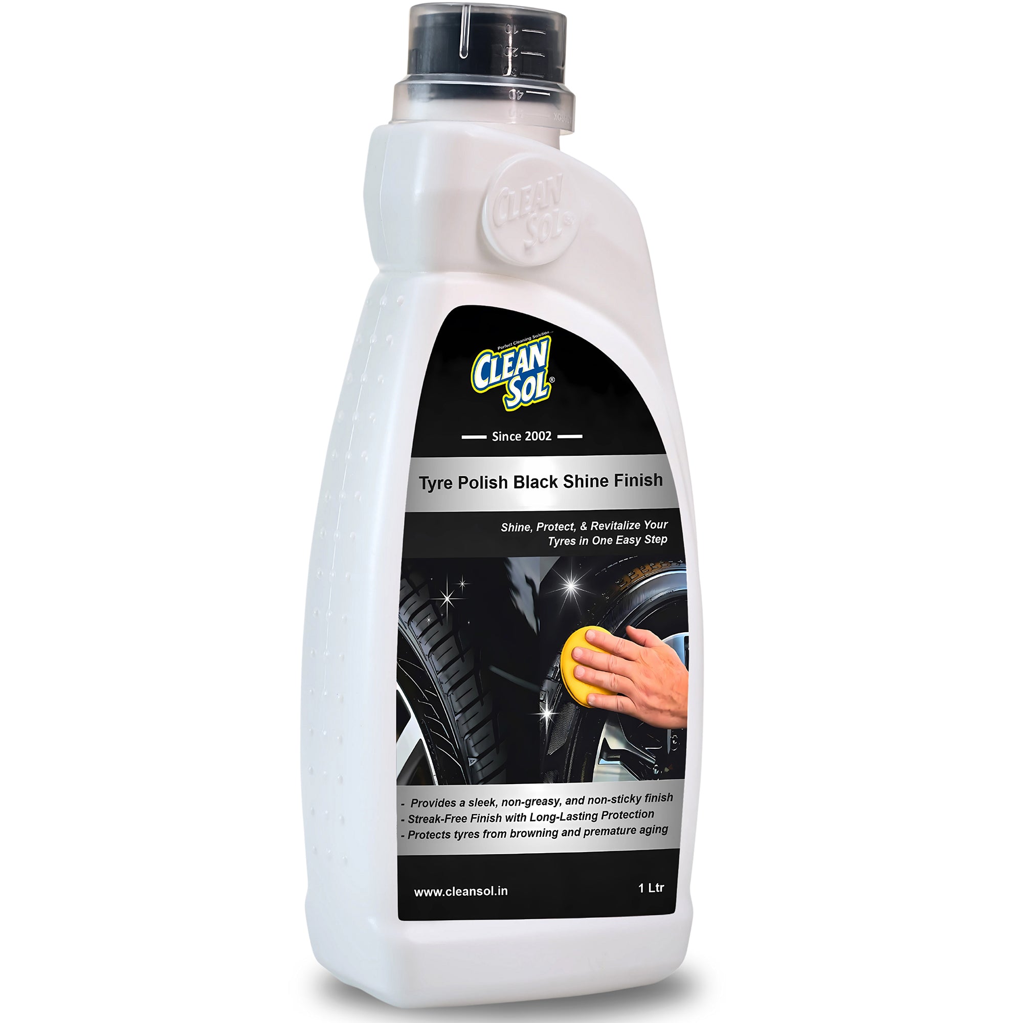 Cleansol Tyre Polish for car and bike - Black Shine Finish