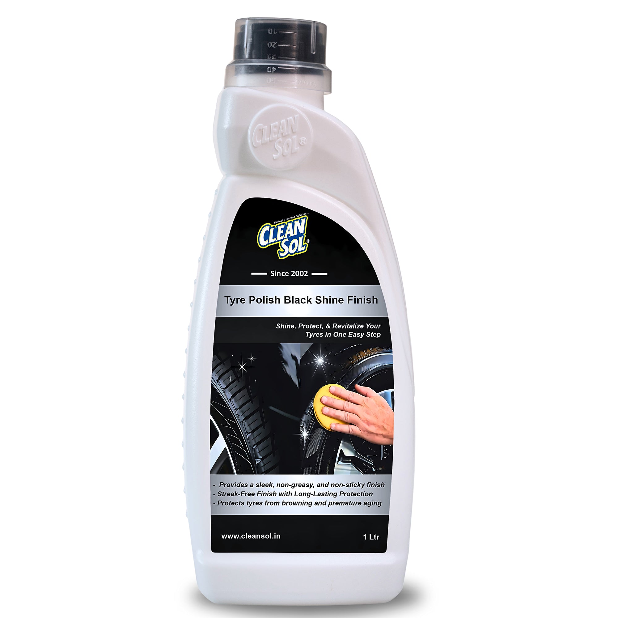 Cleansol Tyre Polish for car and bike - Black Shine Finish