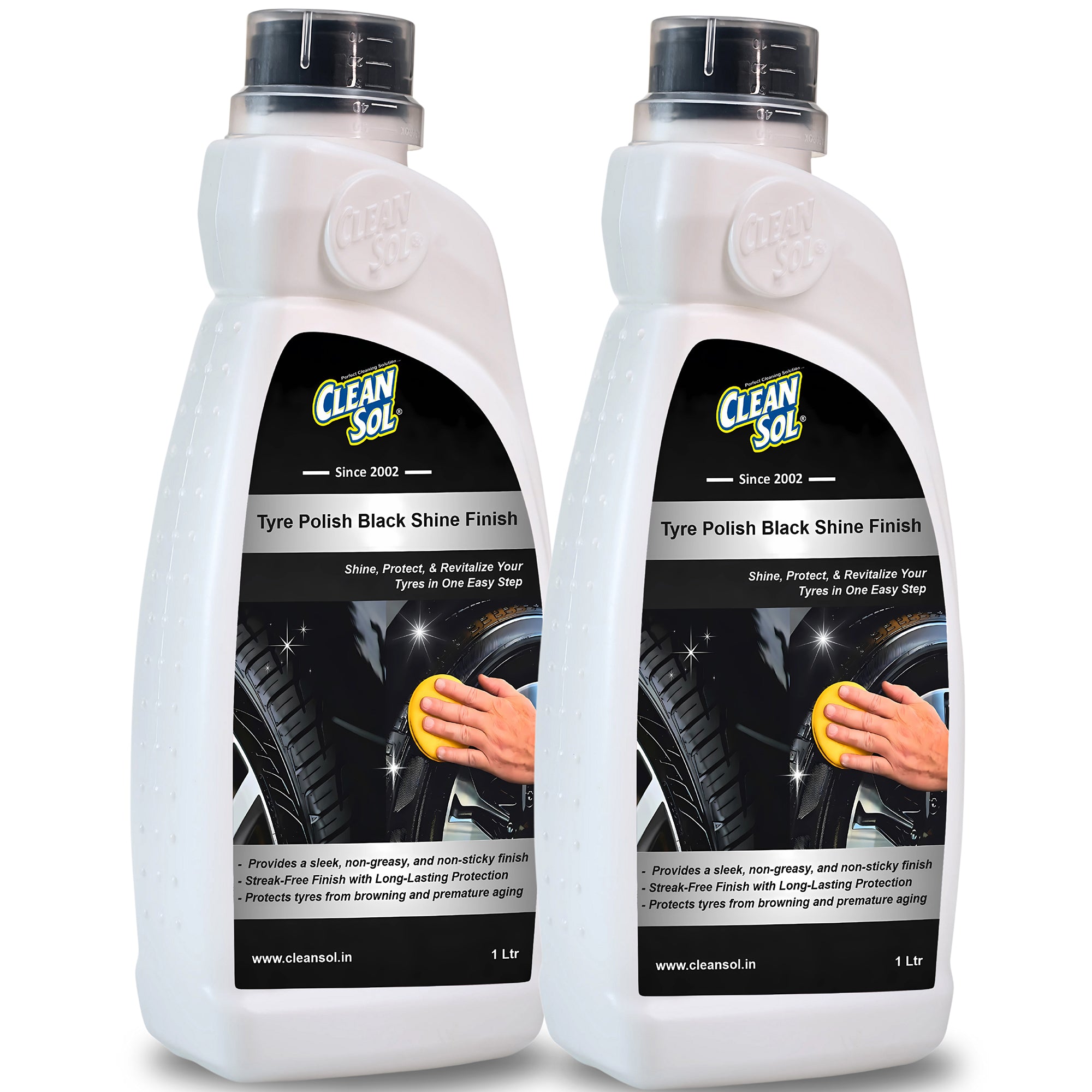 Cleansol Tyre Polish for car and bike - Black Shine Finish