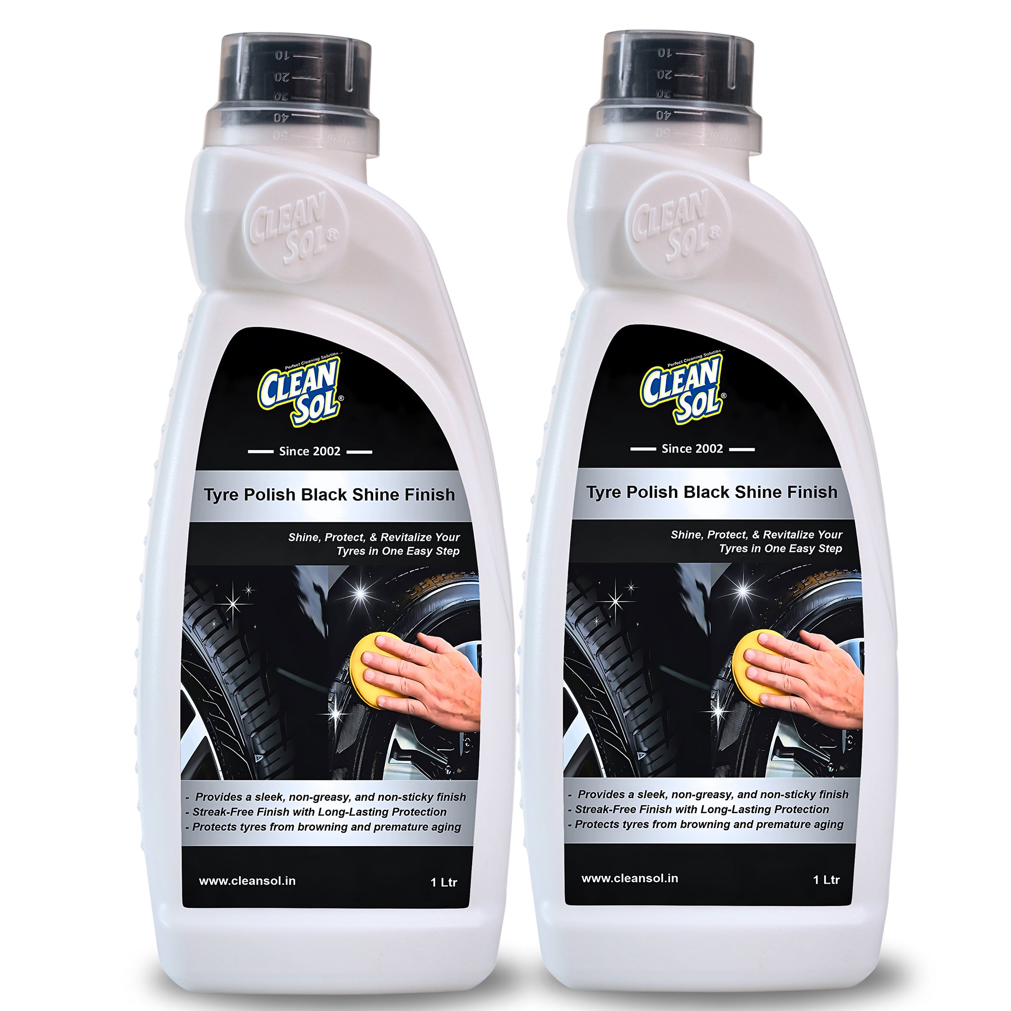 Cleansol Tyre Polish for car and bike - Black Shine Finish